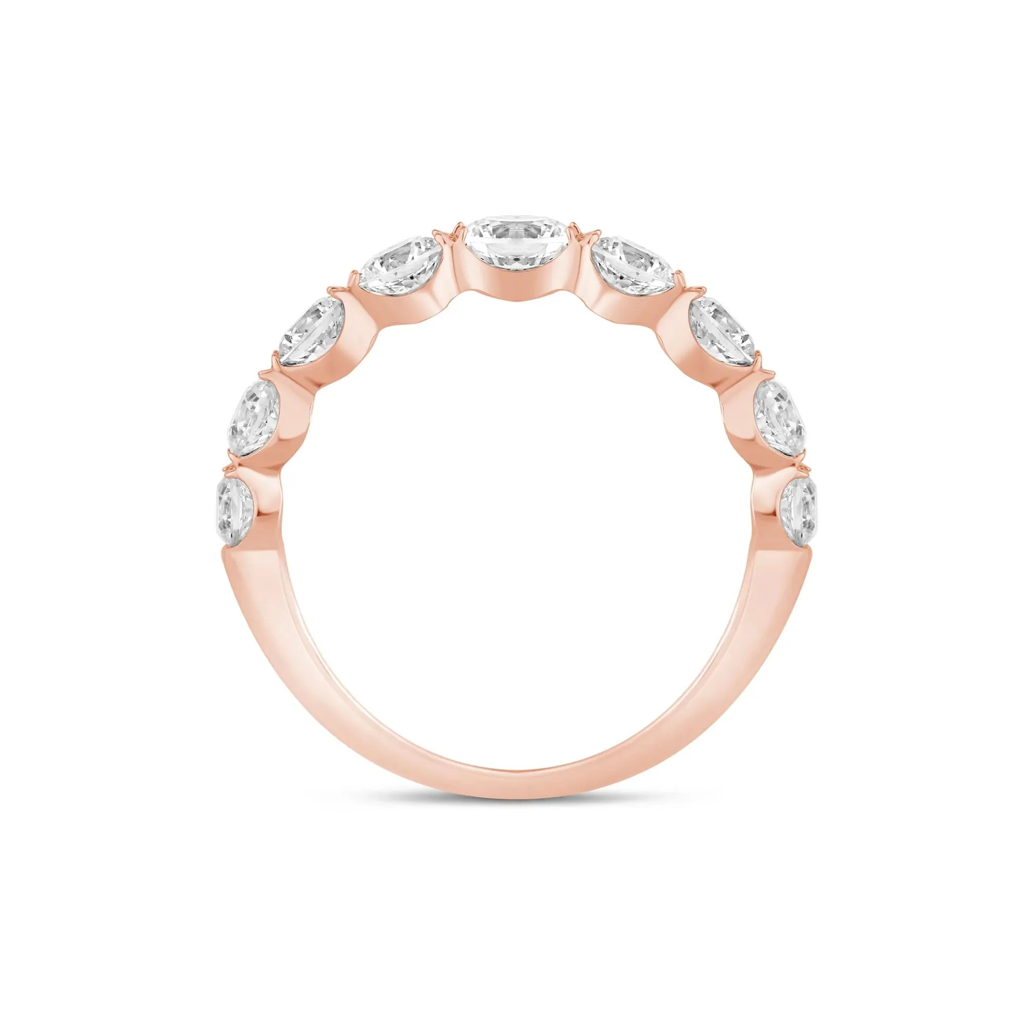 1/2 CT. Tw. Lab Grown Diamond Shared-Prong Band Ring 14K Rose Gold Round Brilliant Cut Size 9.5 1mm - Image 2