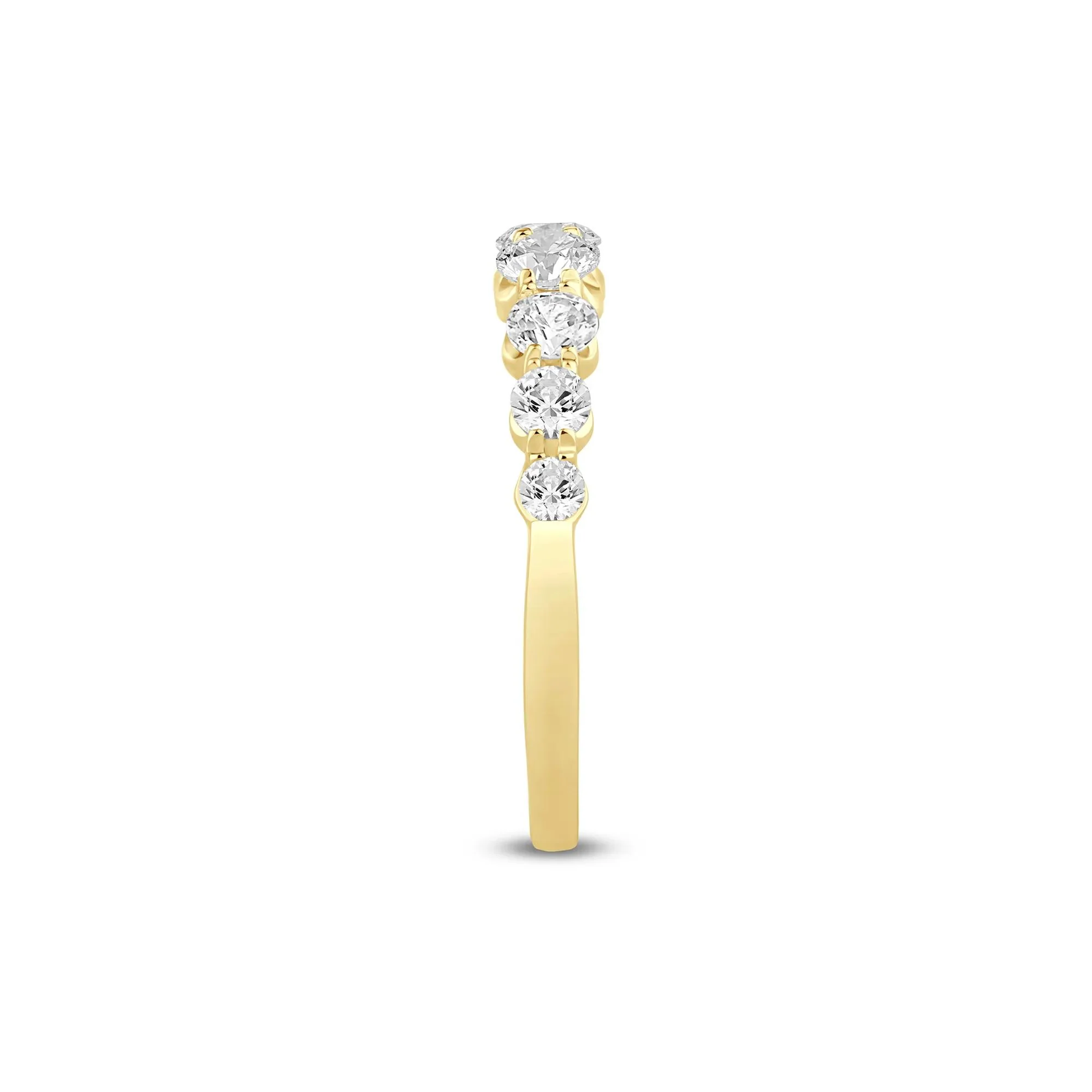 1 CT. Tw. Lab Grown Diamond Shared-Prong Band Ring 14K Yellow Gold Round Brilliant Cut Size 6.5 1mm - Image 3