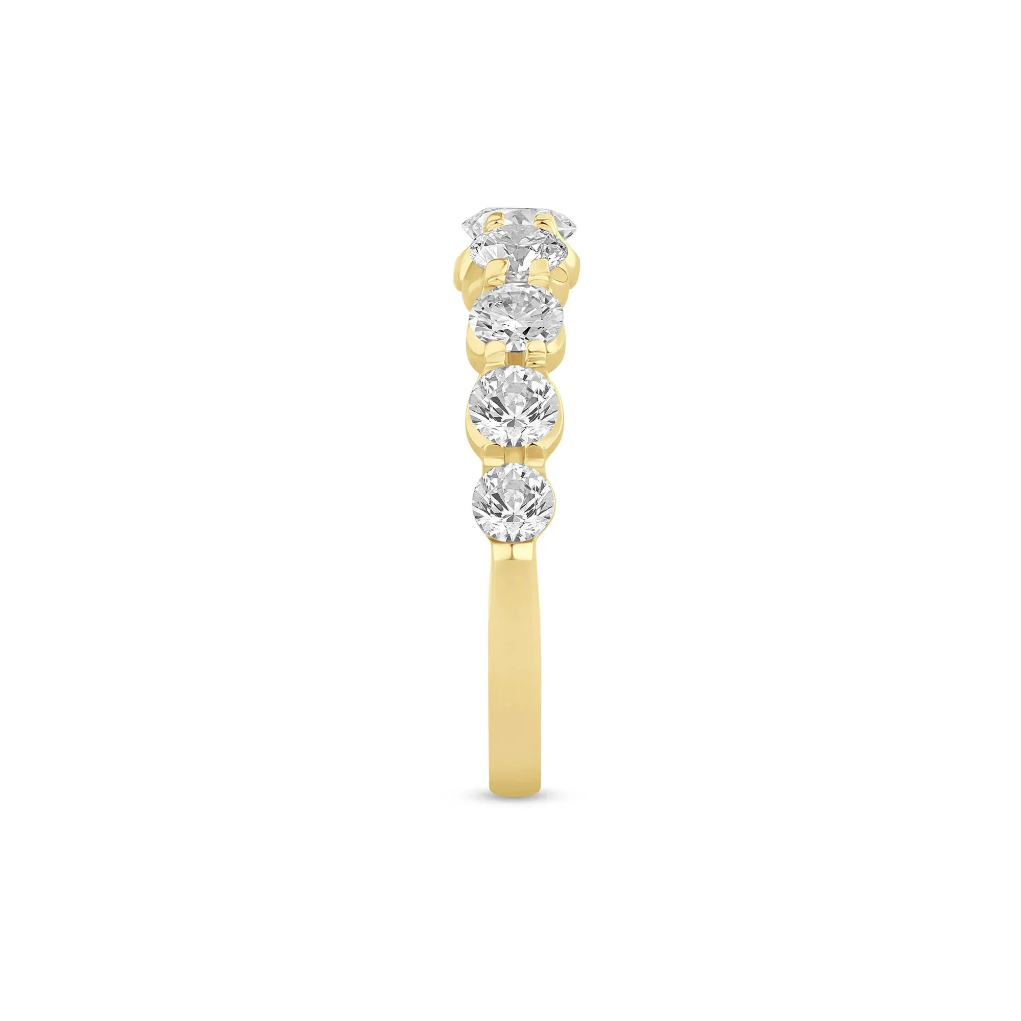 1/2 CT. Tw. Lab Grown Diamond Shared-Prong Band Ring 14K Yellow Gold Round Brilliant Cut Size 5.5 1mm - Image 3