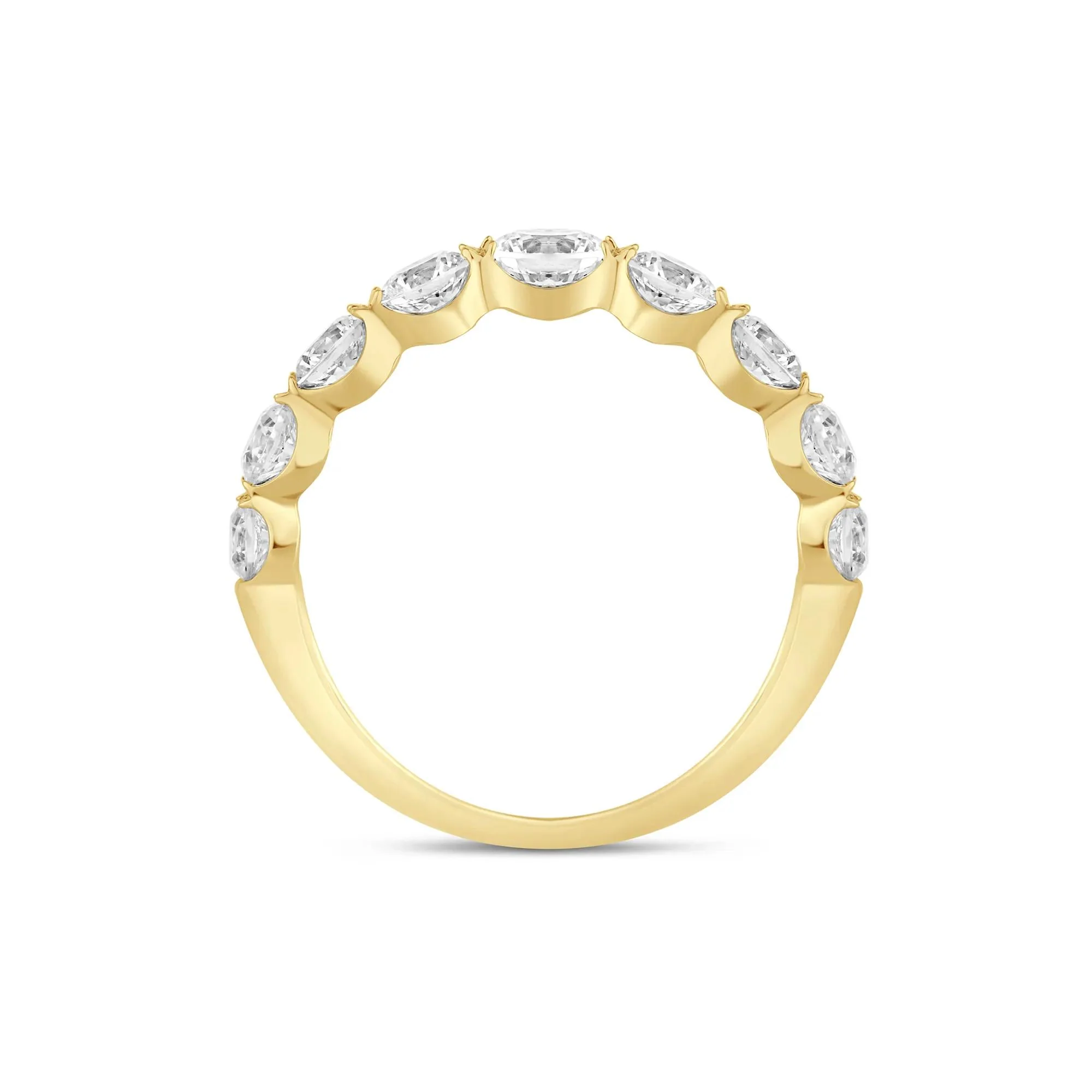 1/2 CT. Tw. Lab Grown Diamond Shared-Prong Band Ring 14K Yellow Gold Round Brilliant Cut Size 7 1mm - Image 2