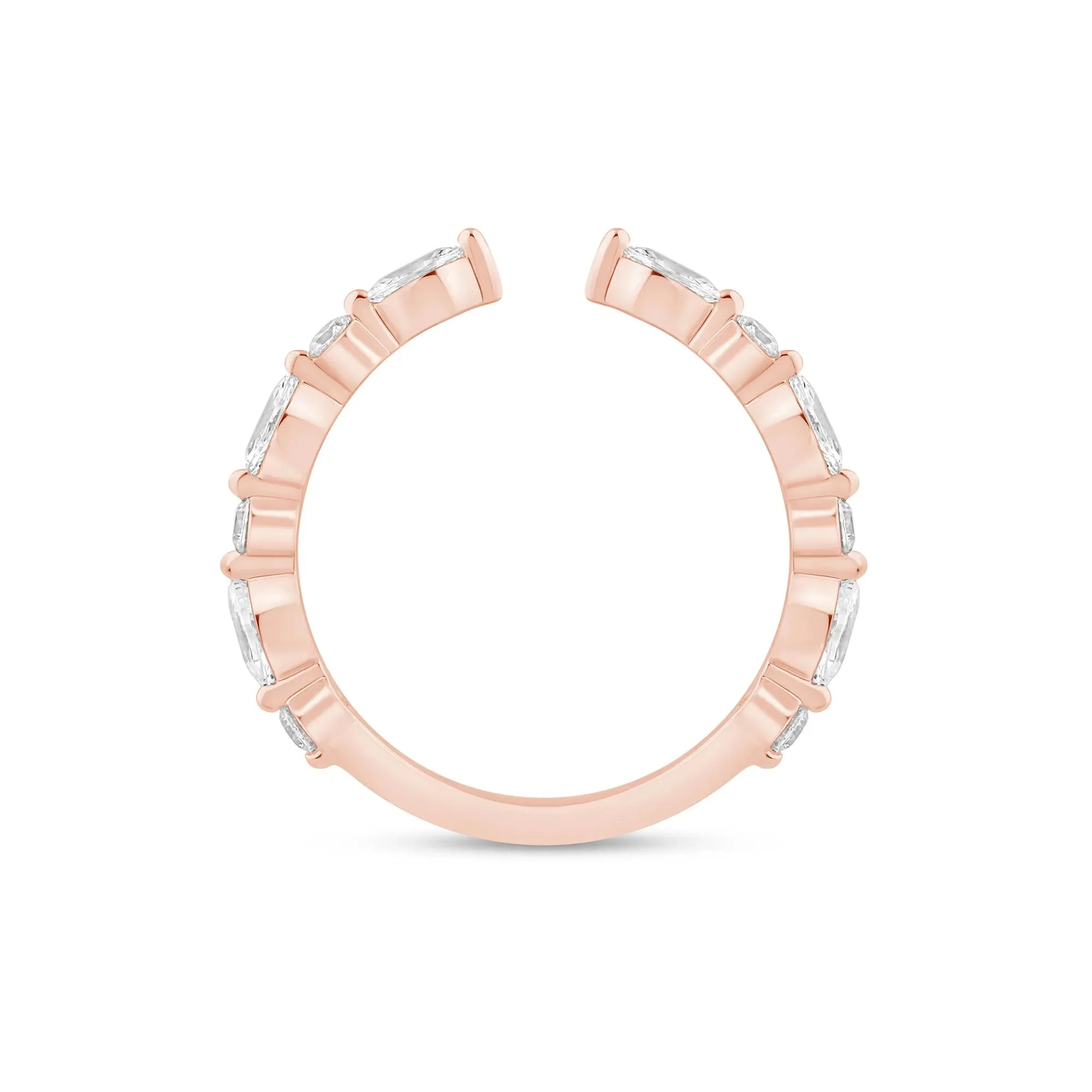 1/2 CT. Tw. Lab Grown Diamond Open Band Ring 14K Rose Gold Size 8 1mm - Image 2