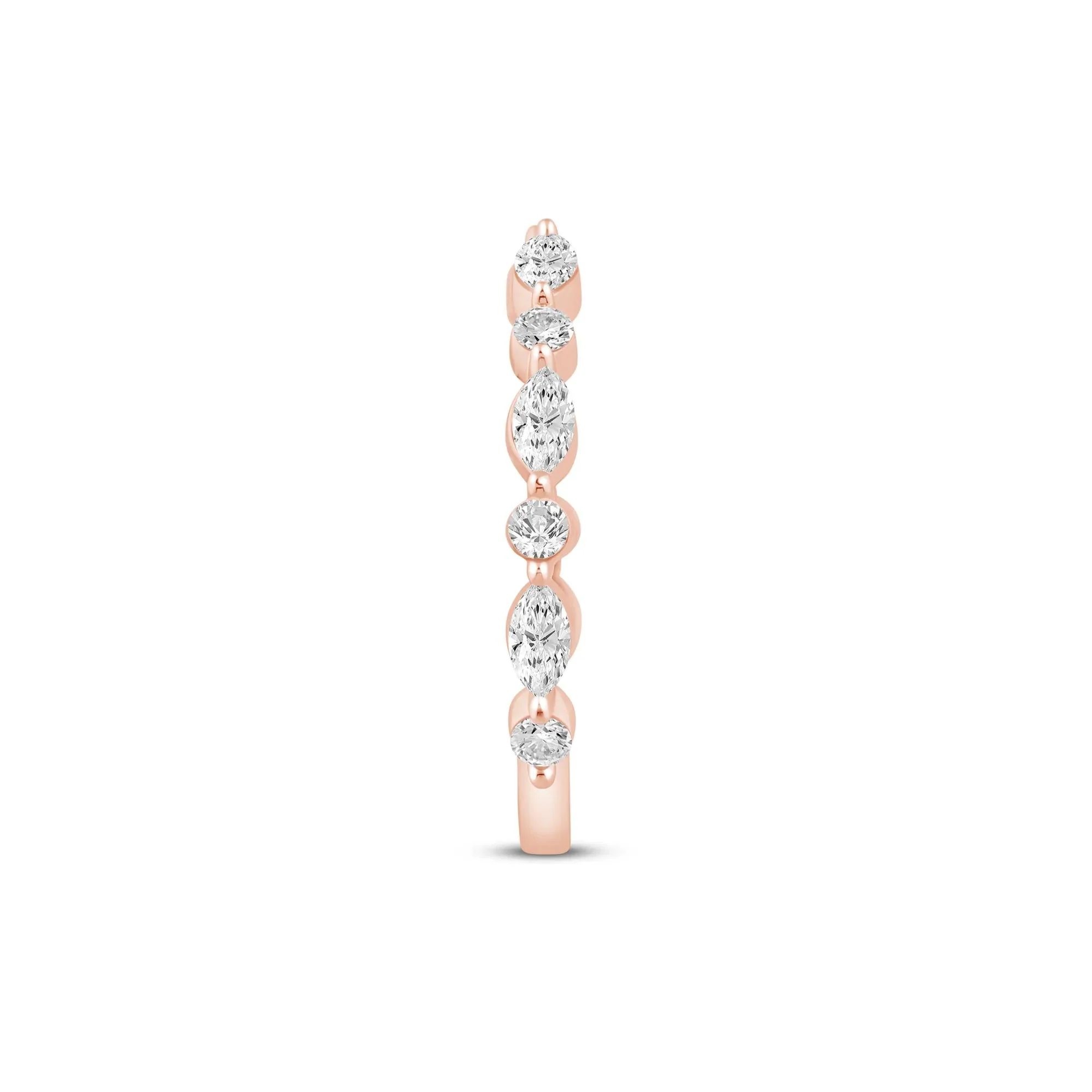 1/2 CT. Tw. Lab Grown Diamond Open Band Ring 14K Rose Gold Size 9 1mm - Image 3