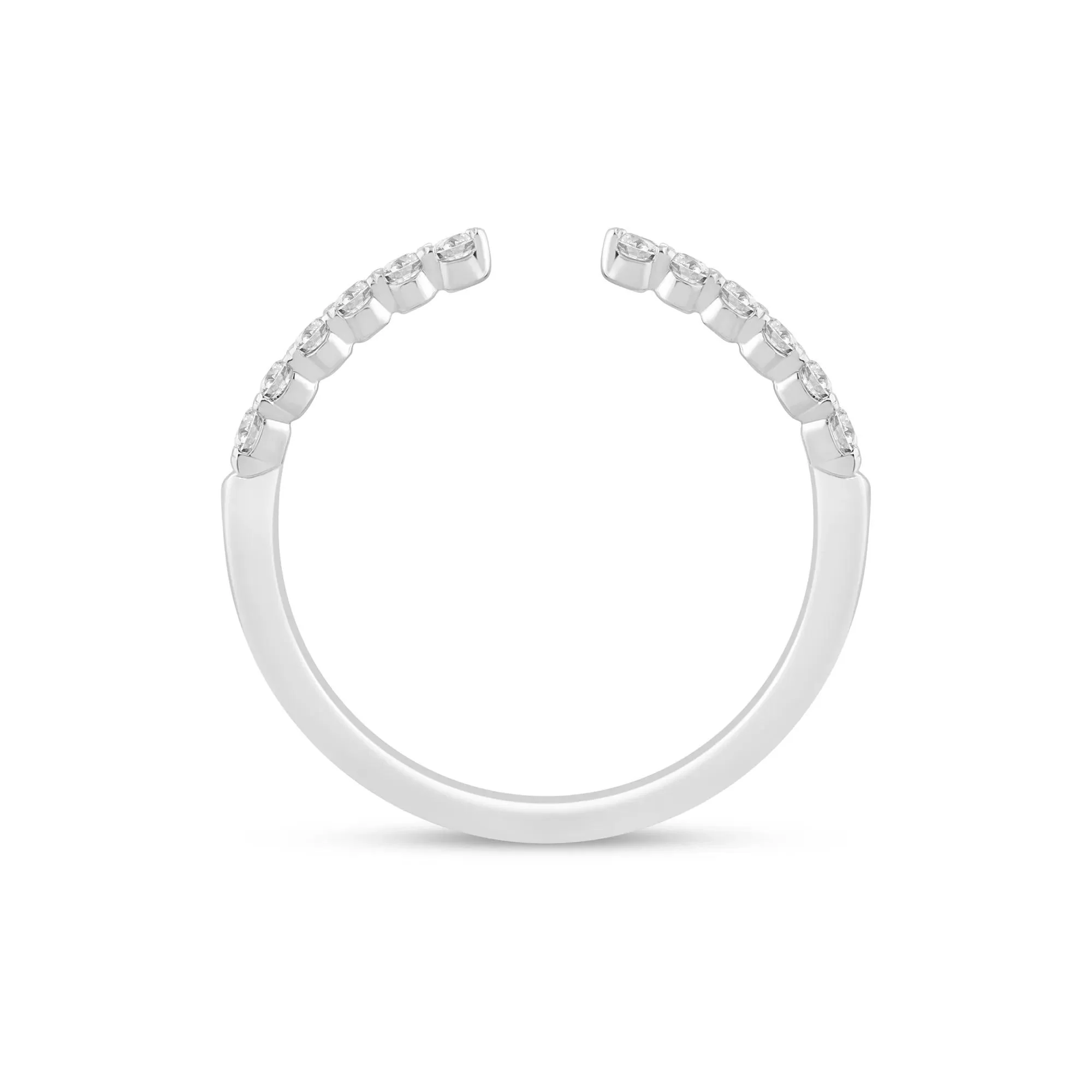 1/4 CT. Tw. Round Diamond Open Band Ring 14K White Gold Size 7.5 1mm - Image 2
