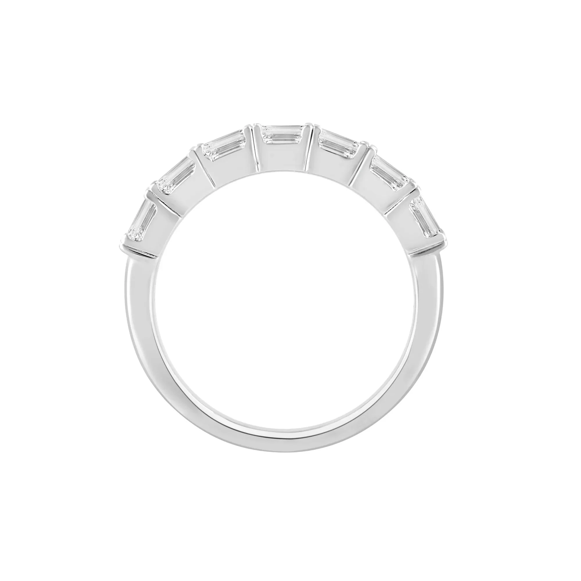 1 CT. Tw. Lab Grown Diamond East-West Band Ring 14K White Gold Size 6.5 2mm - Image 2
