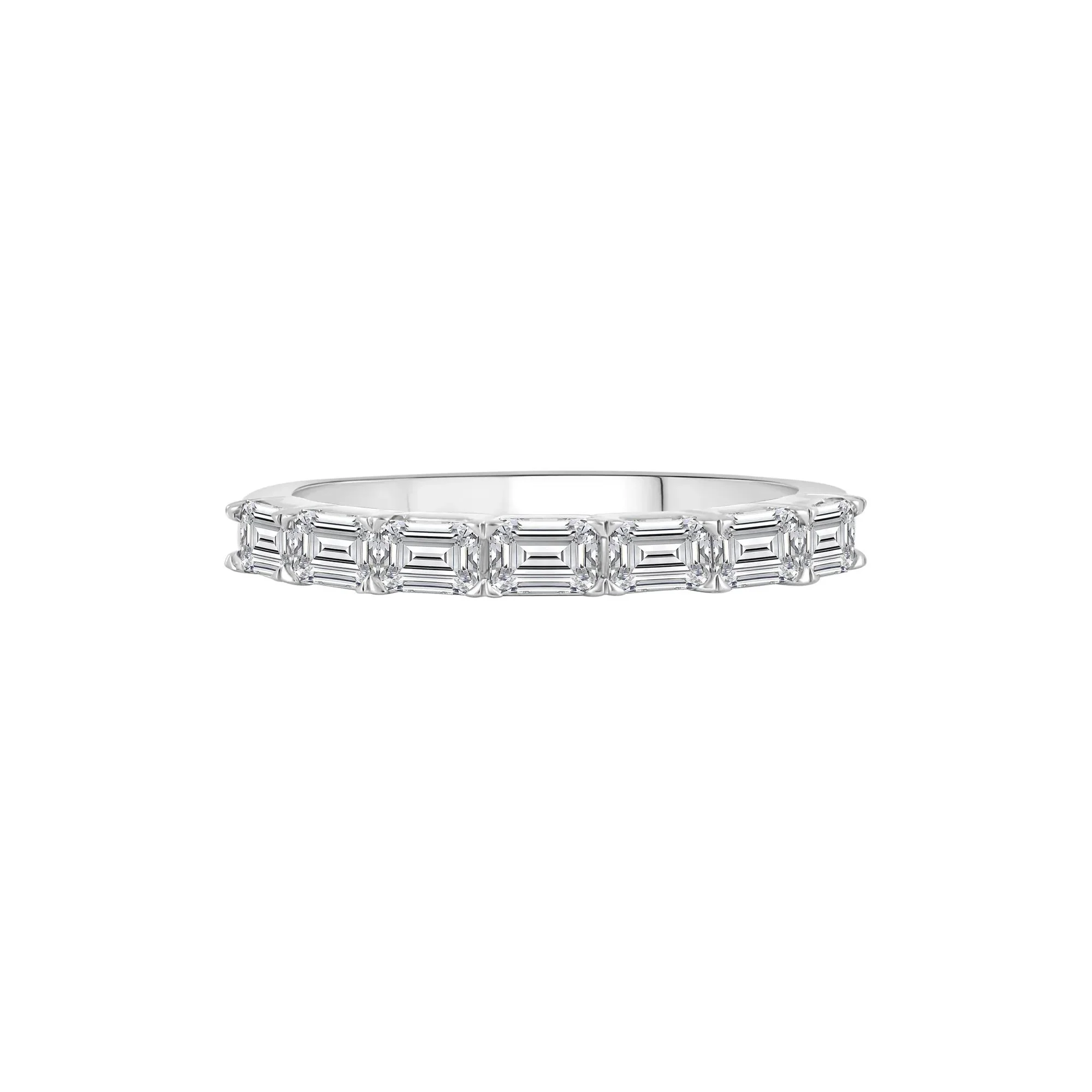 1 CT. Tw. Lab Grown Diamond East-West Band Ring 14K White Gold Size 8 2mm