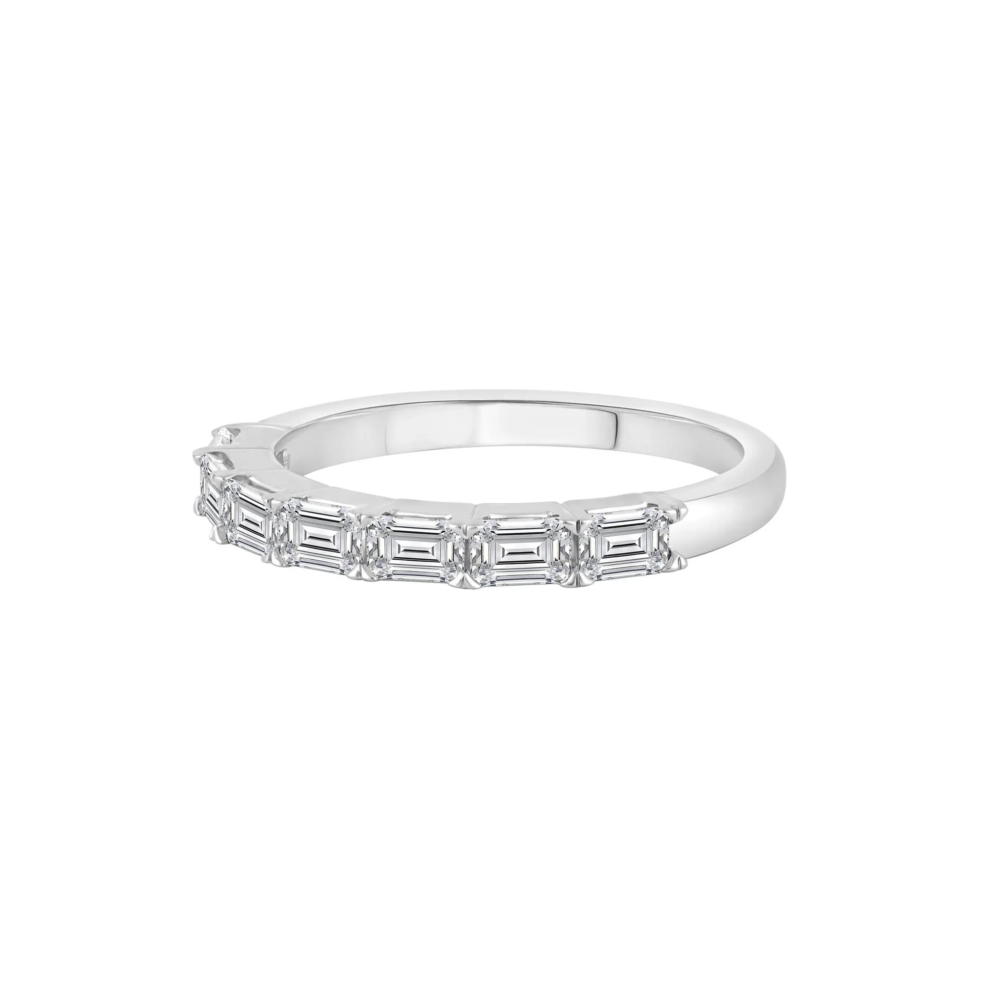 1 CT. Tw. Lab Grown Diamond East-West Band Ring 14K White Gold Size 8.5 2mm - Image 4