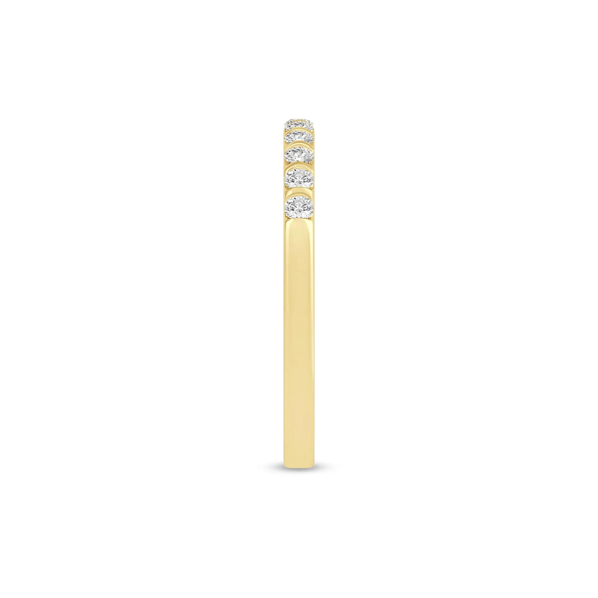 1/7 CT. Tw. Diamond Band Ring 10K Yellow Gold Round Brilliant Cut Size 9 1mm - Image 3