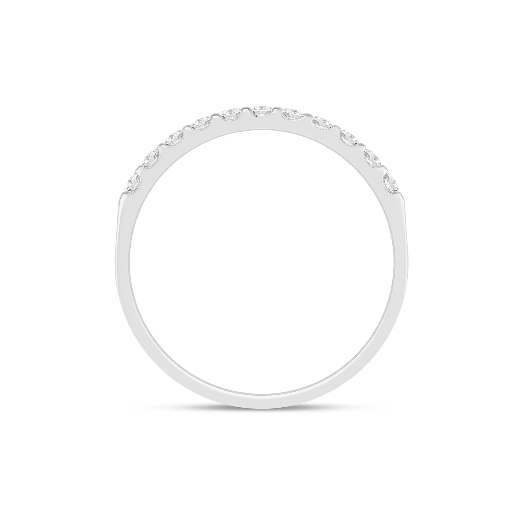 1/7 CT. Tw. Diamond Band Ring 10K White Gold Round Brilliant Cut Size 6 1mm - Image 2