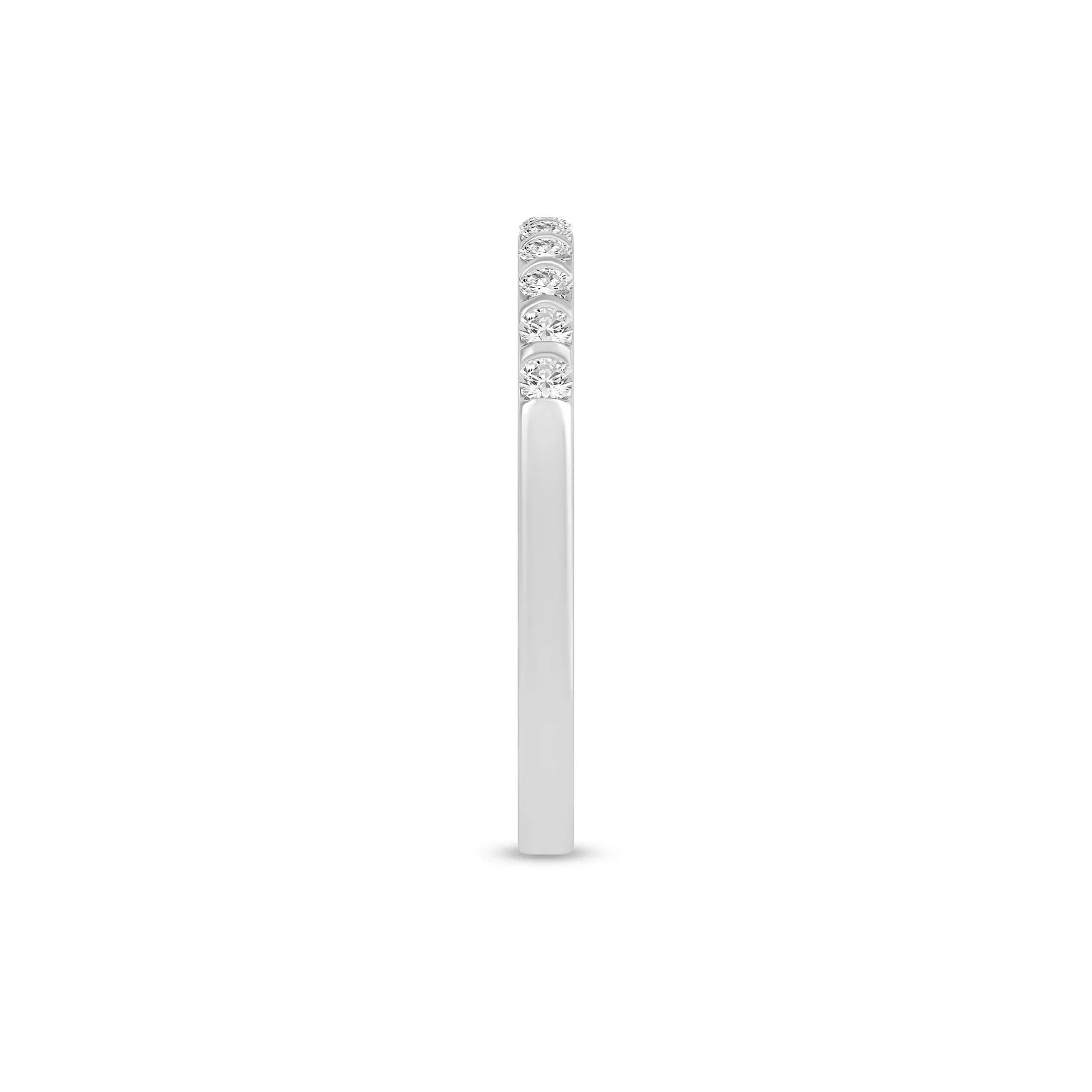 1/7 CT. Tw. Diamond Band Ring 10K White Gold Round Brilliant Cut Size 8 1mm - Image 3