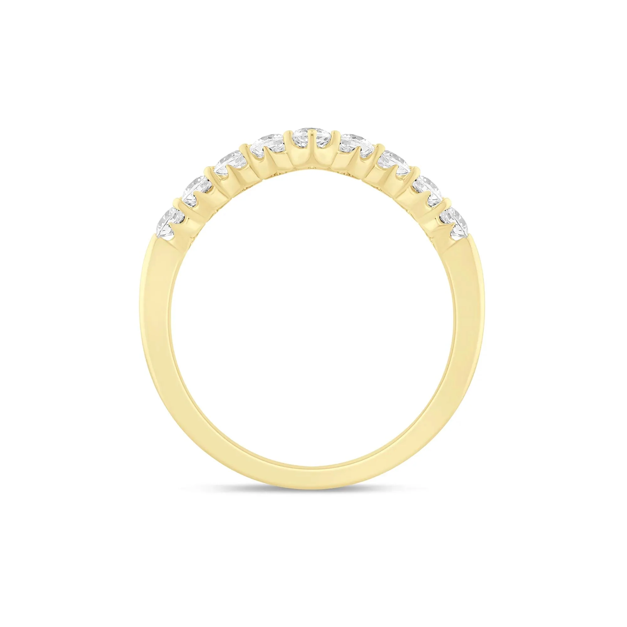 1/2 CT. Tw. Lab Grown Diamond Chevron Band Ring 14K Yellow Gold Round Brilliant Cut Size 6 1mm - Image 2