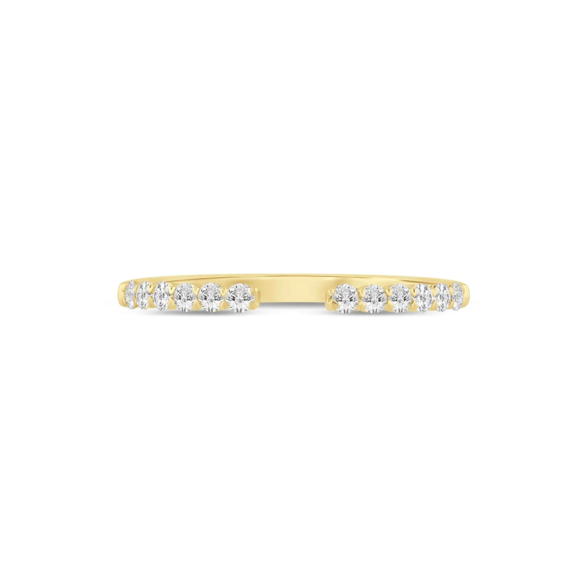 1/4 CT. Tw. Round Diamond Open Band Ring 14K Yellow Gold Size 5.5 1mm