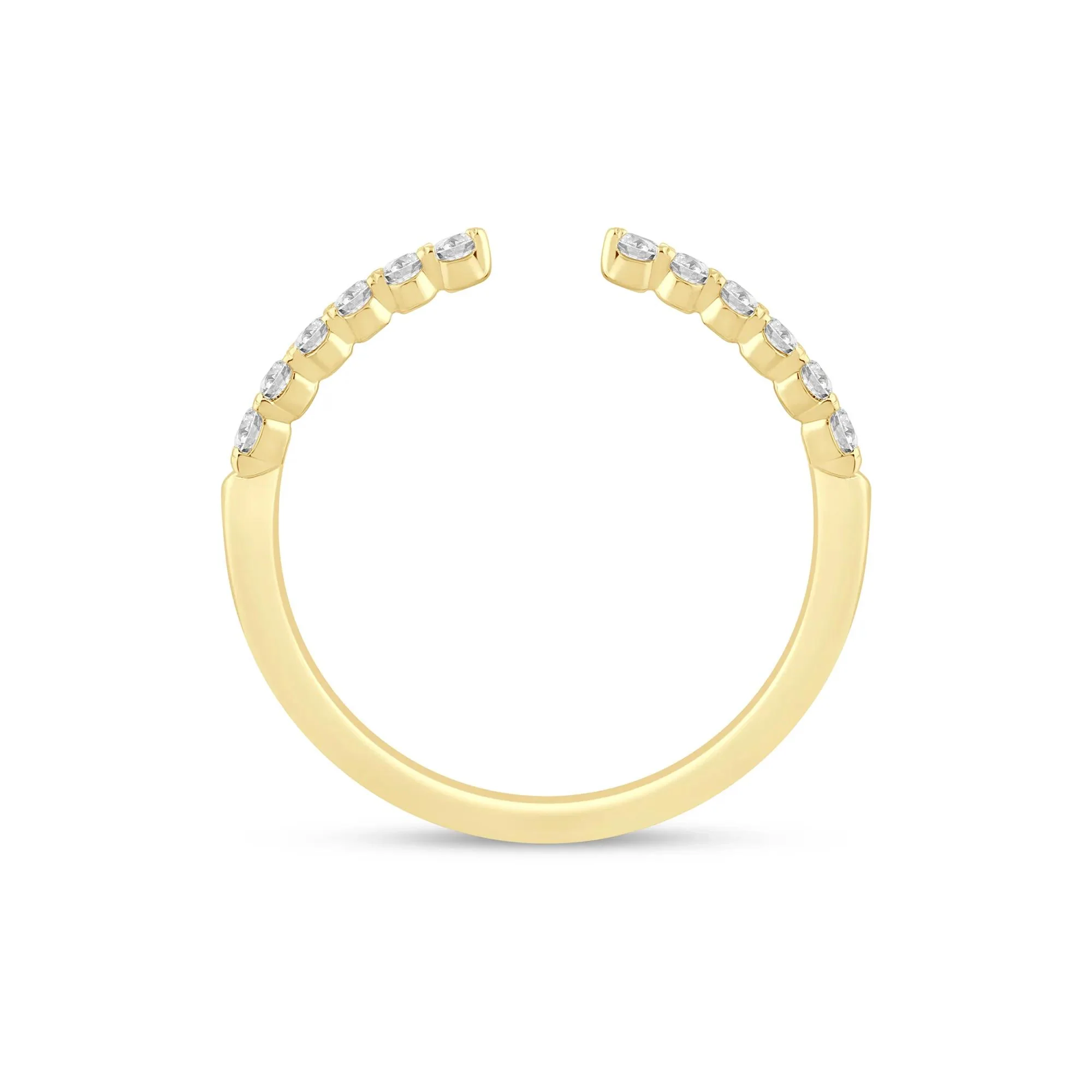 1/4 CT. Tw. Round Diamond Open Band Ring 14K Yellow Gold Size 9 1mm - Image 2