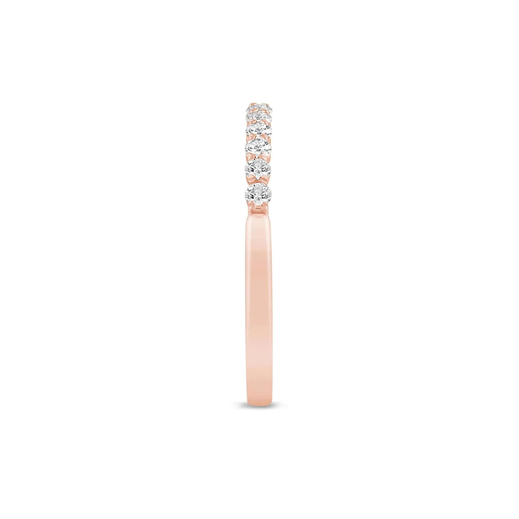 1/4 CT. Tw. Round Diamond Open Band Ring 14K Rose Gold Size 7 1mm - Image 3