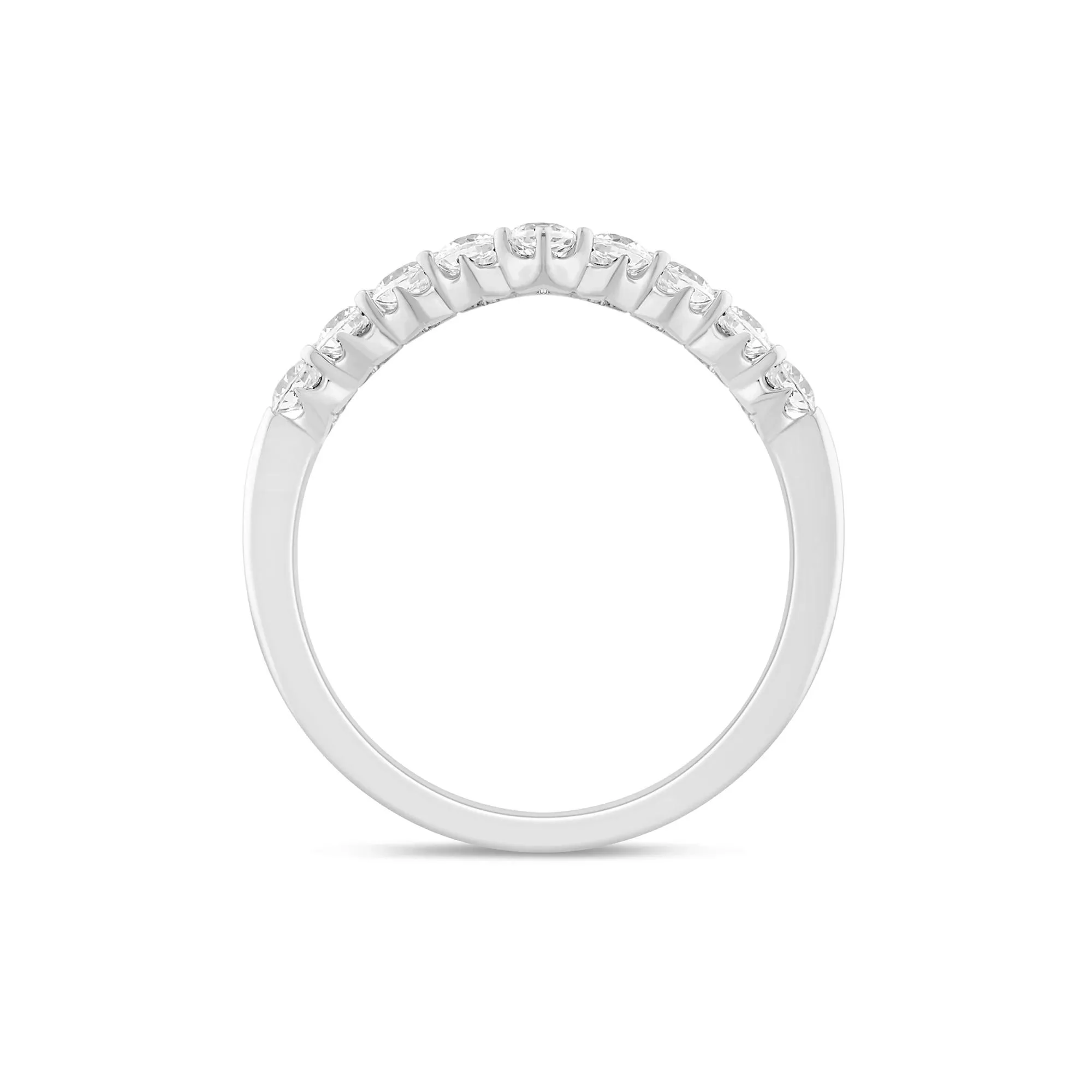 1/2 CT. Tw. Lab Grown Diamond Chevron Band Ring 14K White Gold Round Brilliant Cut Size 7 1mm - Image 2