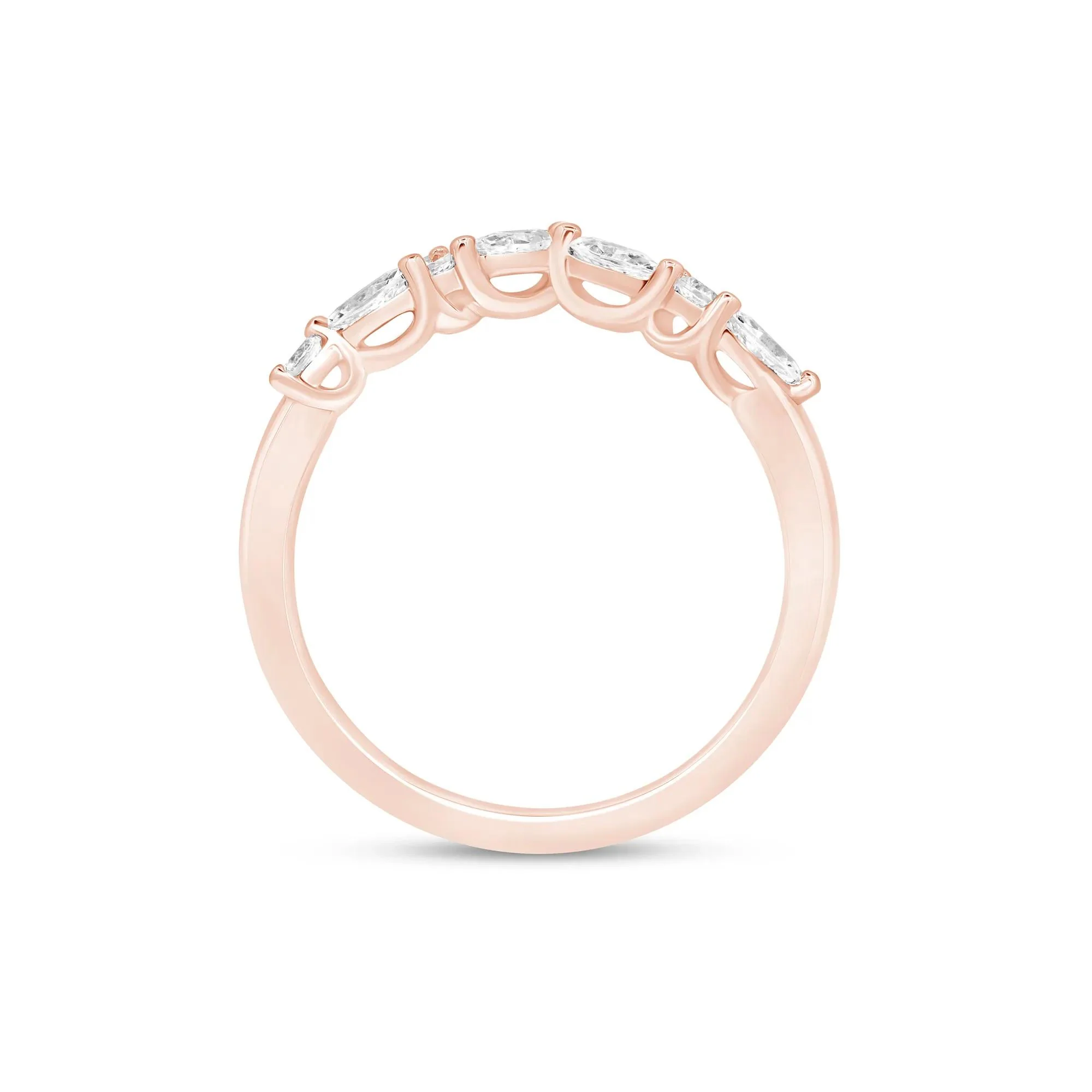 1/3 CT. Tw. Diamond Chevron Band Ring 14K Rose Gold Size 5.5 1mm - Image 2