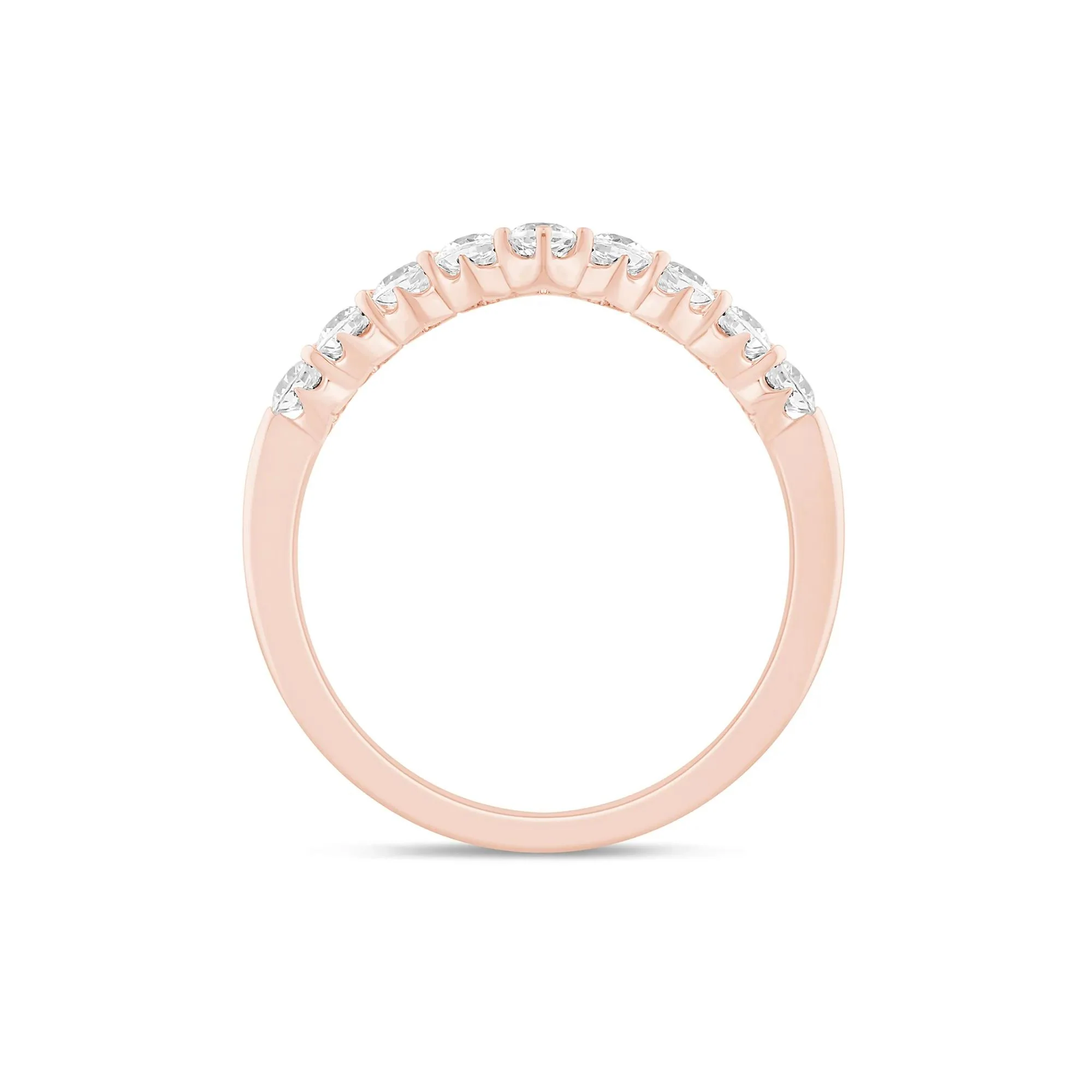 1/2 CT. Tw. Lab Grown Diamond Chevron Band Ring 14K Rose Gold Round Brilliant Cut Size 8.5 1mm - Image 2
