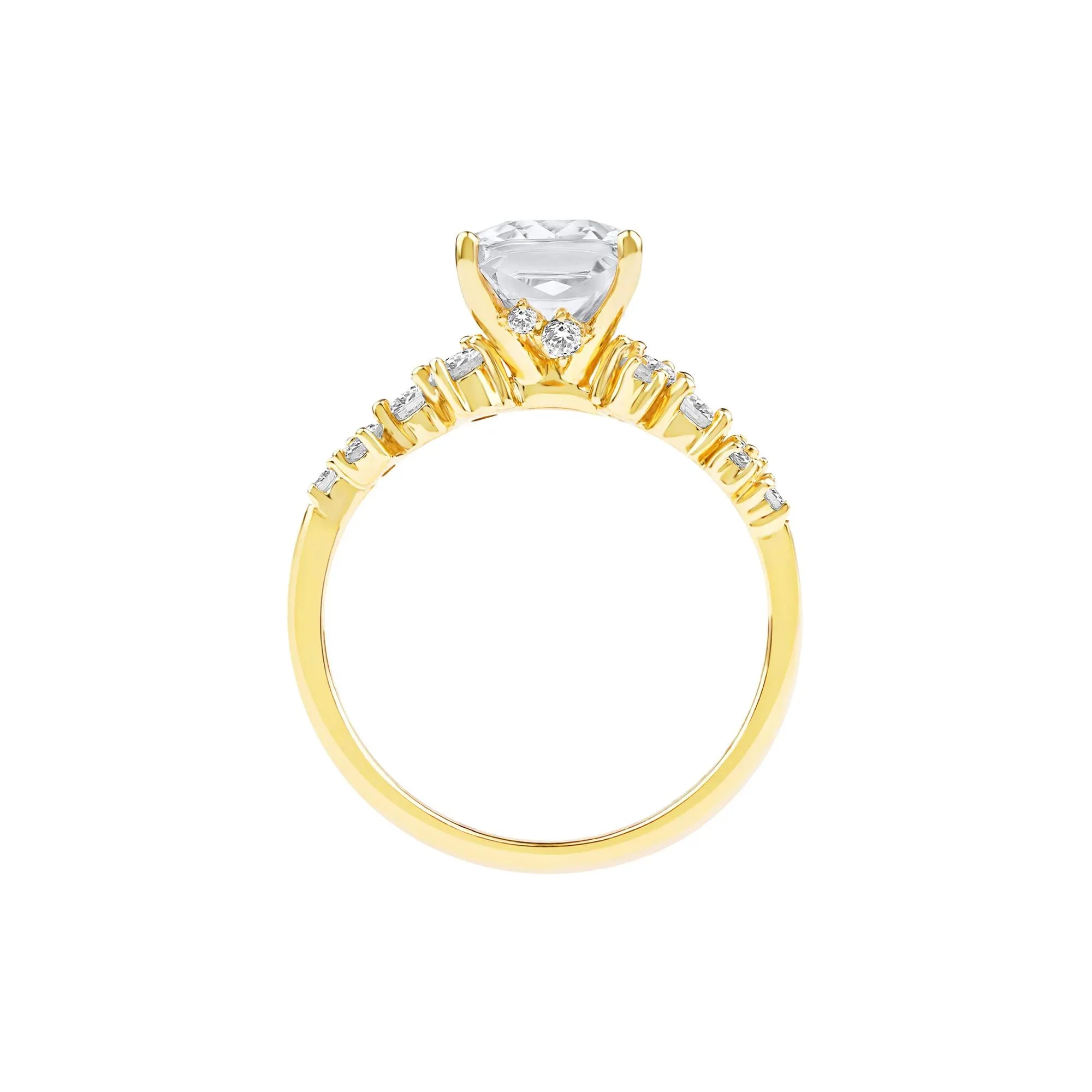 2 1/2 CT. Tw. Lab Grown Diamond Elongated Cushion-Cut Engagement Ring 14K Yellow Gold Size 6.5 2mm - Image 2