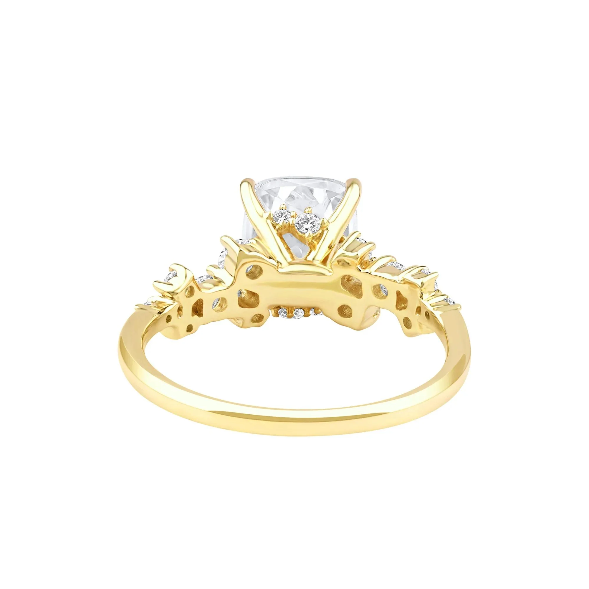 2 1/2 CT. Tw. Lab Grown Diamond Elongated Cushion-Cut Engagement Ring 14K Yellow Gold Size 6.5 2mm - Image 4