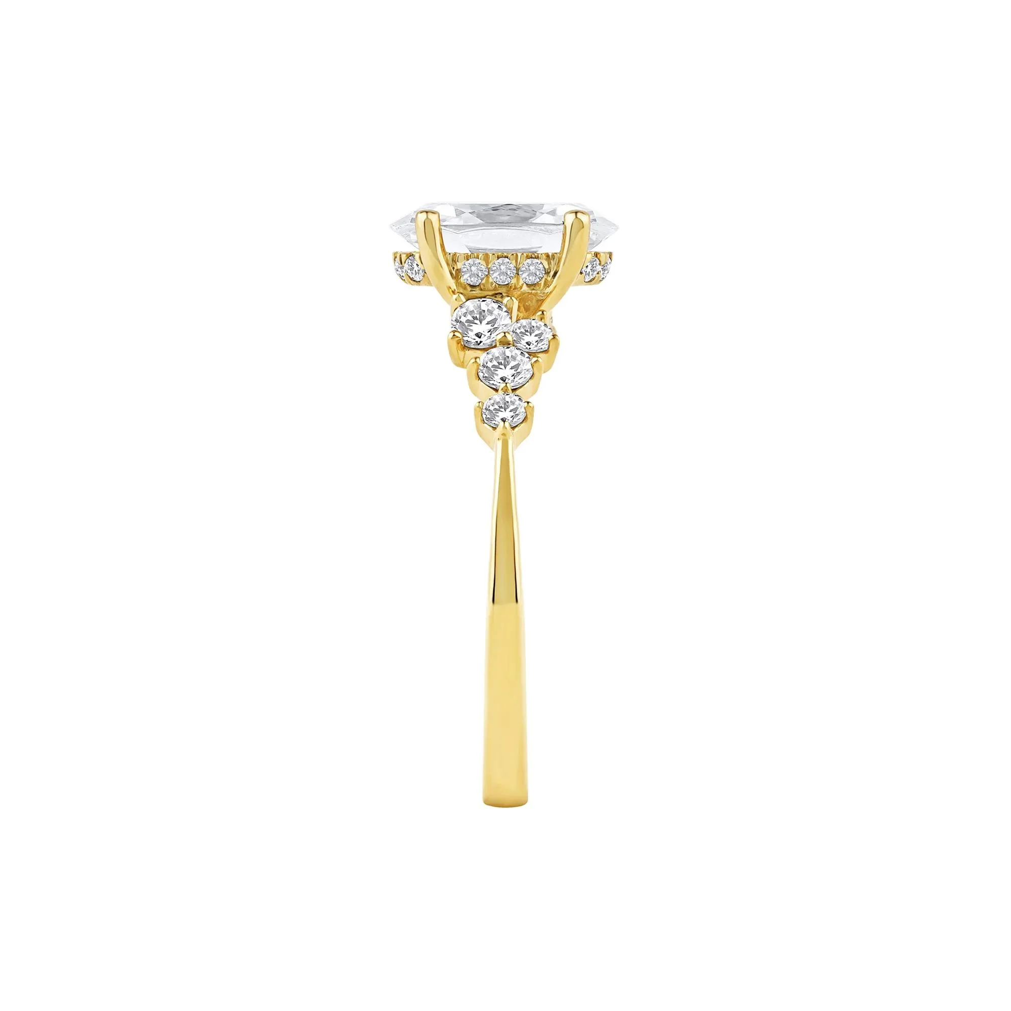 2 1/2 CT. Tw. Lab Grown Diamond Oval-Shaped Engagement Ring 14K Yellow Gold Round Brilliant Cut Size 7.5 2mm - Image 3