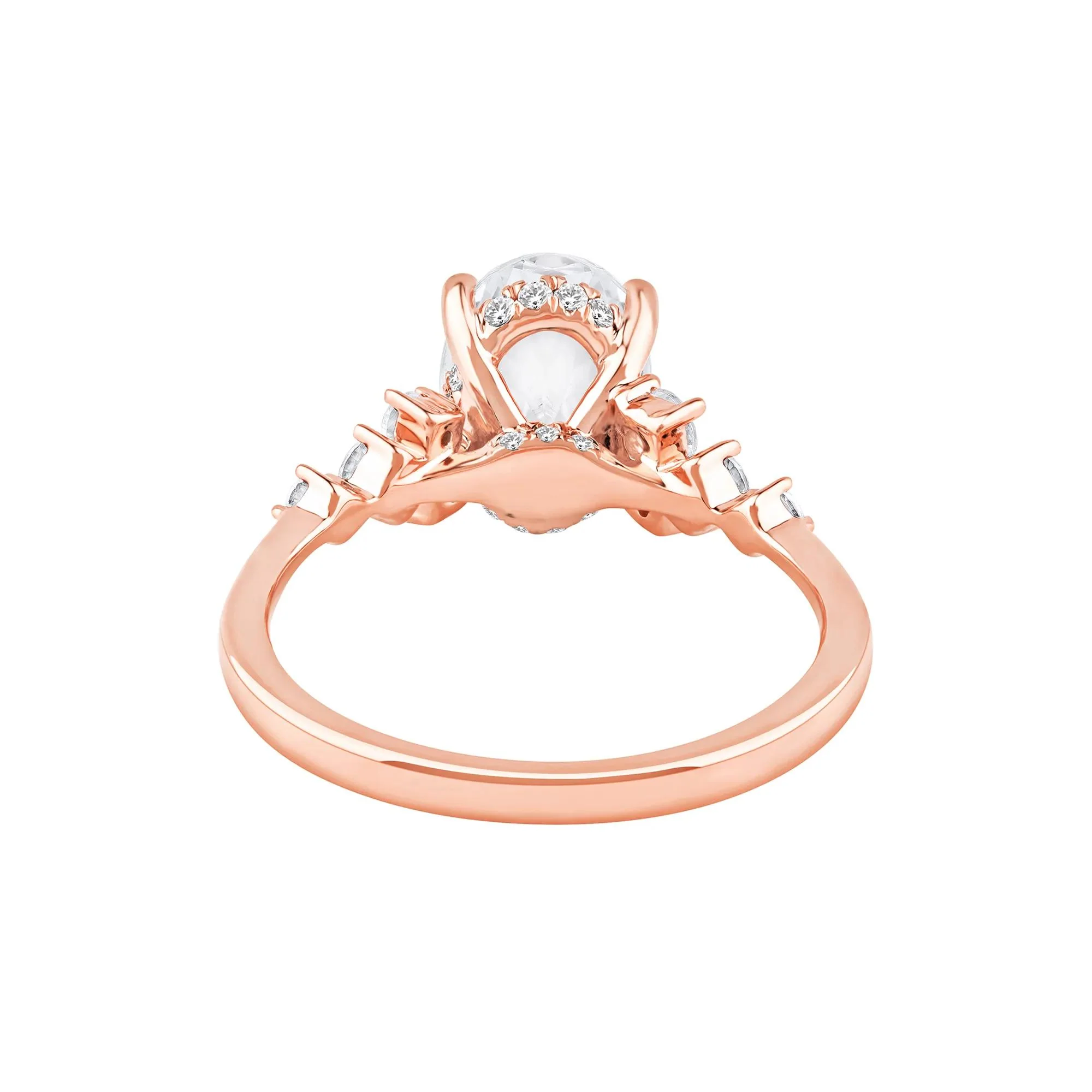 2 1/2 CT. Tw. Lab Grown Diamond Oval-Shaped Engagement Ring 14K Rose Gold Round Brilliant Cut Size 5.5 2mm - Image 4