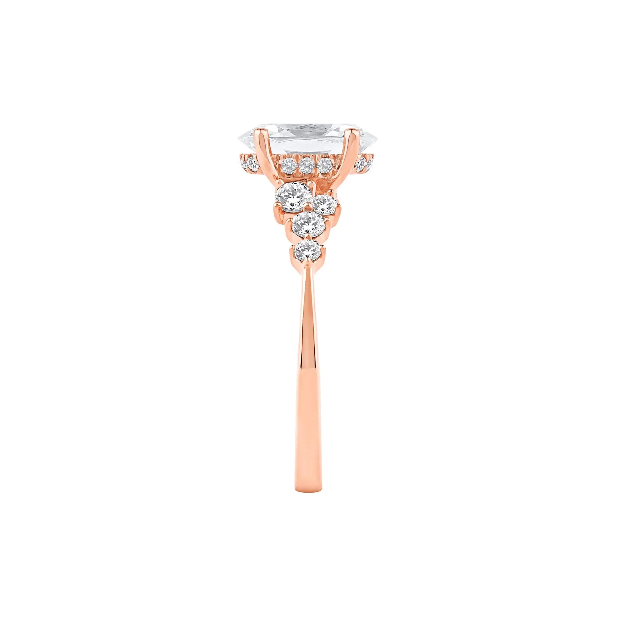 2 1/2 CT. Tw. Lab Grown Diamond Oval-Shaped Engagement Ring 14K Rose Gold Round Brilliant Cut Size 9 2mm - Image 3