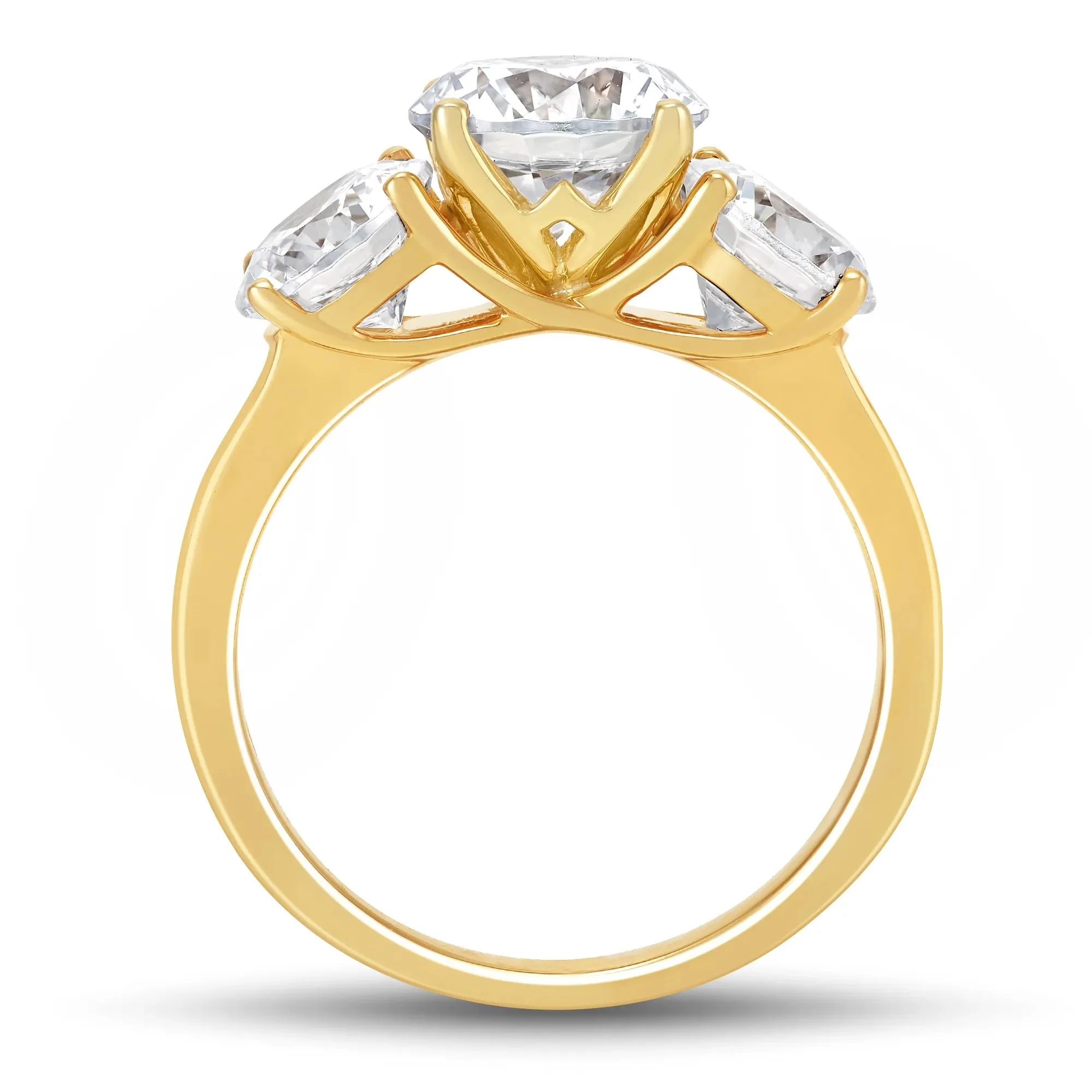 4 1/2 CT. Tw. Lab Grown Diamond Engagement Ring 14K Yellow Gold Round Brilliant Cut Size 6.5 2mm - Image 2