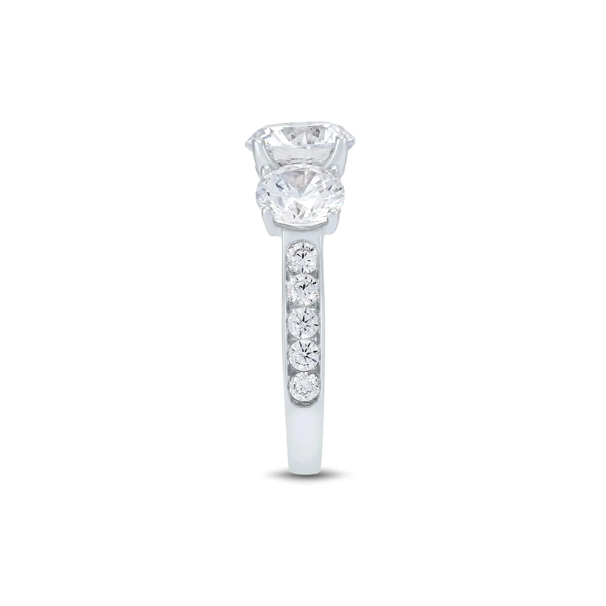 4 1/2 CT. Tw. Lab Grown Diamond Engagement Ring 14K White Gold Round Brilliant Cut Size 6 2mm - Image 3