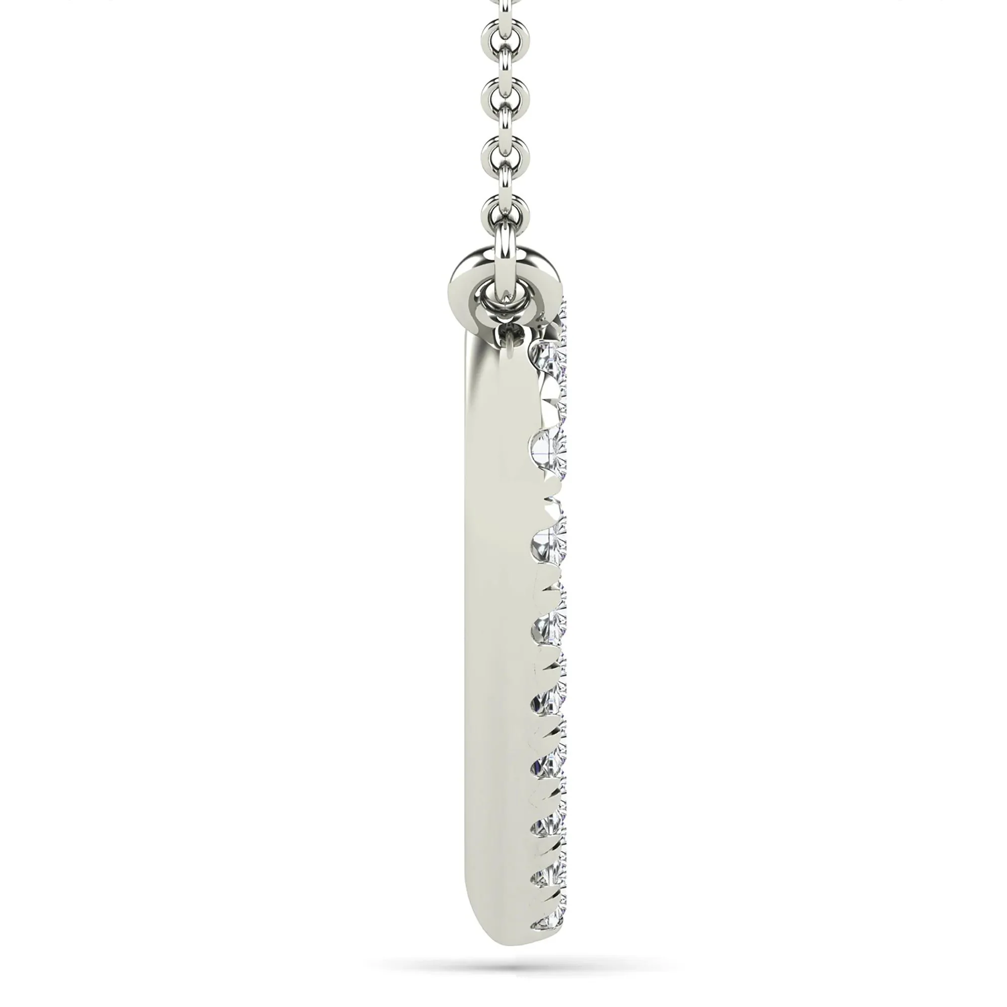 Diamond Accent Heart Necklace 10K White Gold Size 18" - Image 2