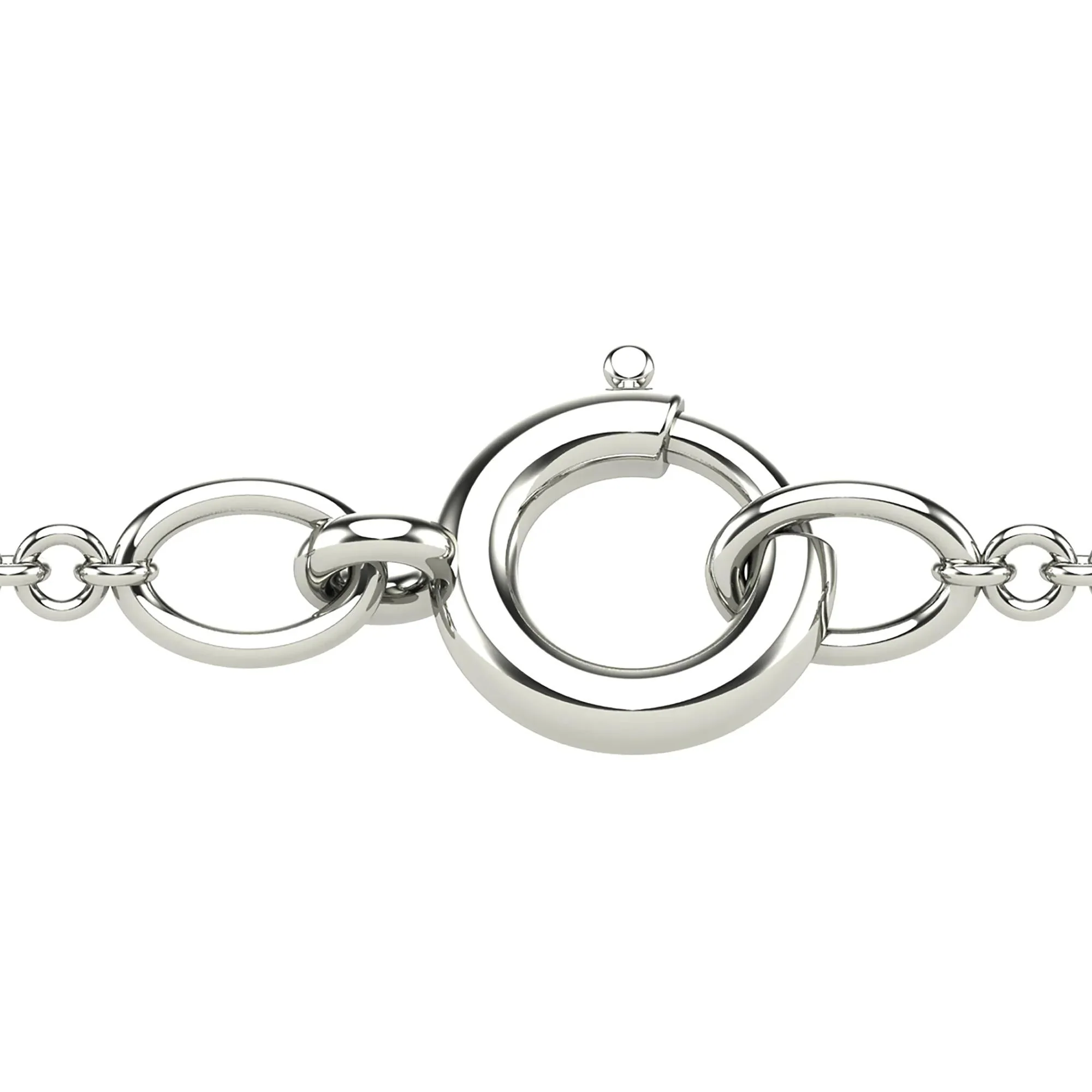 Diamond Accent Heart Necklace 10K White Gold Size 18" - Image 4