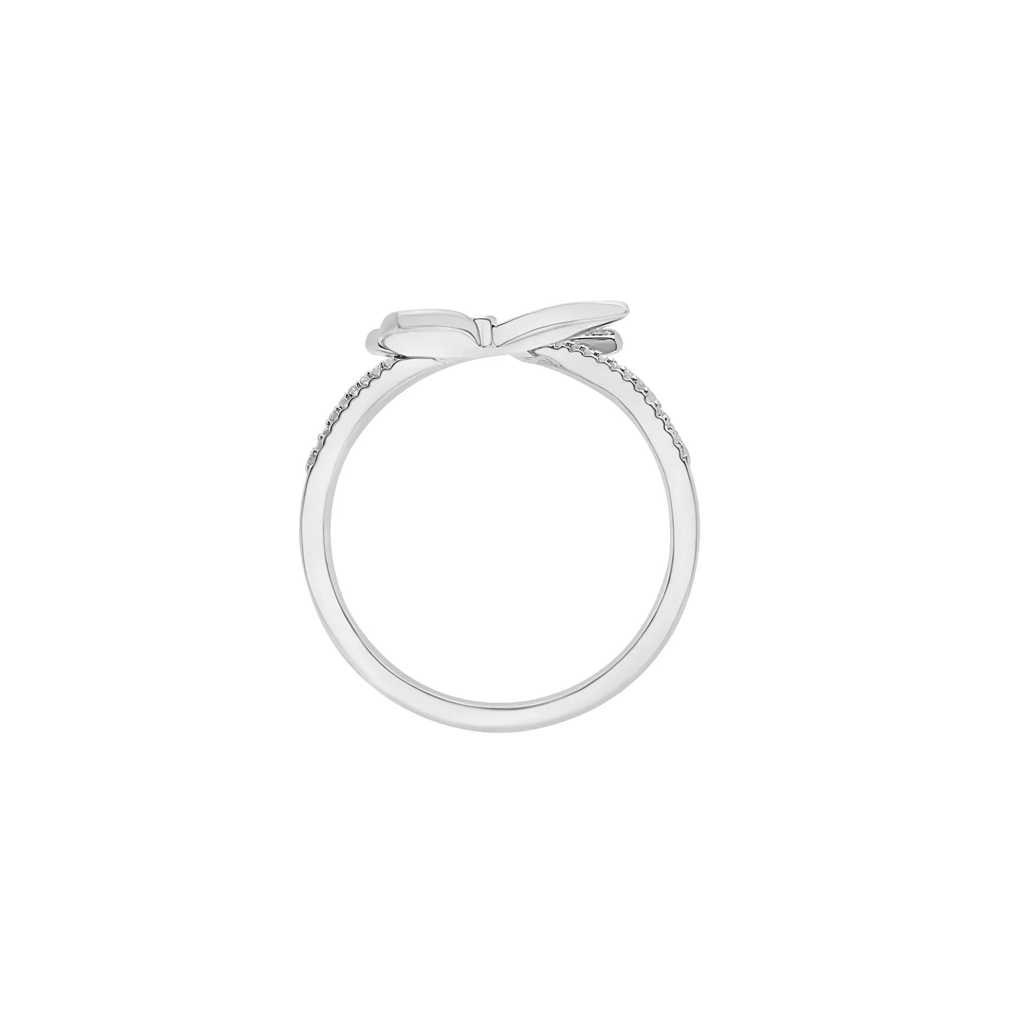 1/2 CT. Tw. Black and White Diamond Butterfly Ring .925 Sterling Silver Size 9 1mm - Image 2