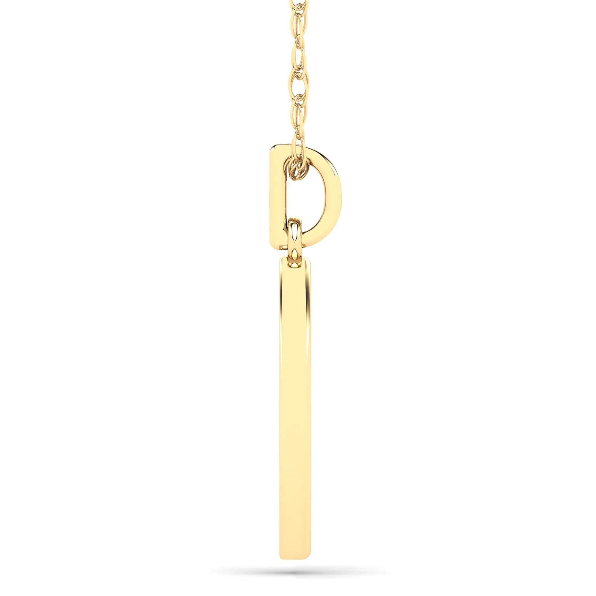 1/10 CT. Tw. Diamond Love Pendant Necklace 14K Yellow Gold Size 18" - Image 2
