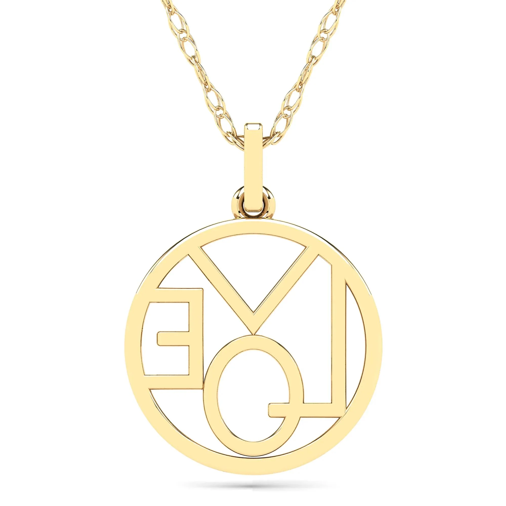 1/10 CT. Tw. Diamond Love Pendant Necklace 14K Yellow Gold Size 18" - Image 3