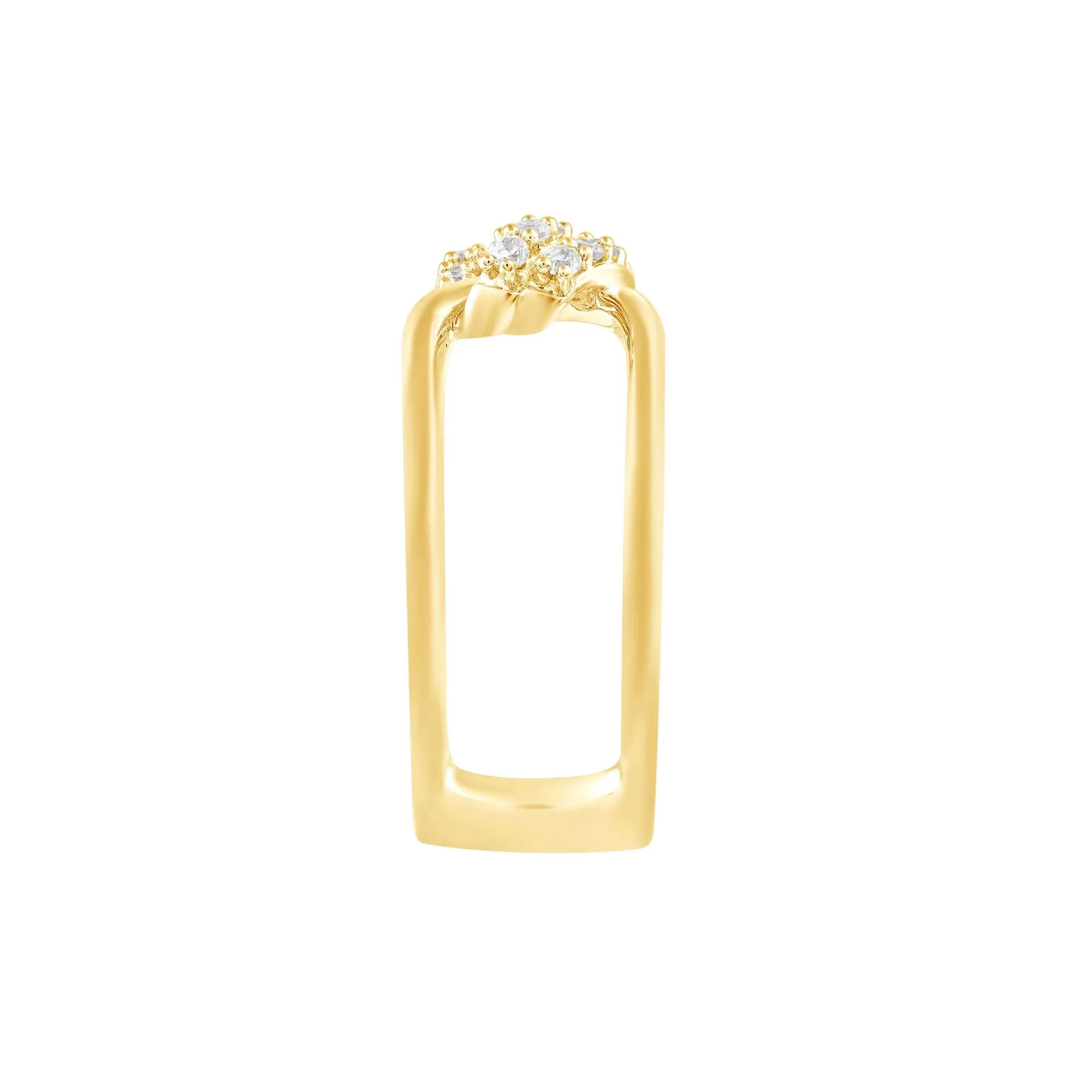 1/4 CT. Tw. Diamond Knot Ring 10K Yellow Gold Round Brilliant Cut Size 6 - Image 3