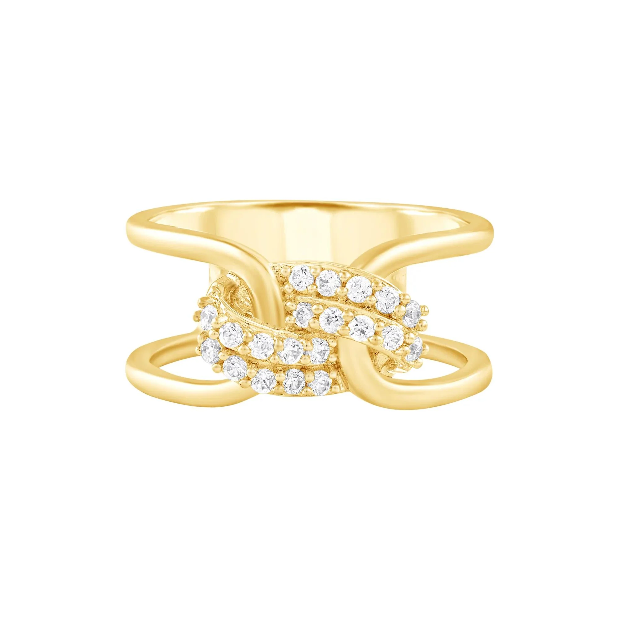 1/4 CT. Tw. Diamond Knot Ring 10K Yellow Gold Round Brilliant Cut Size 7
