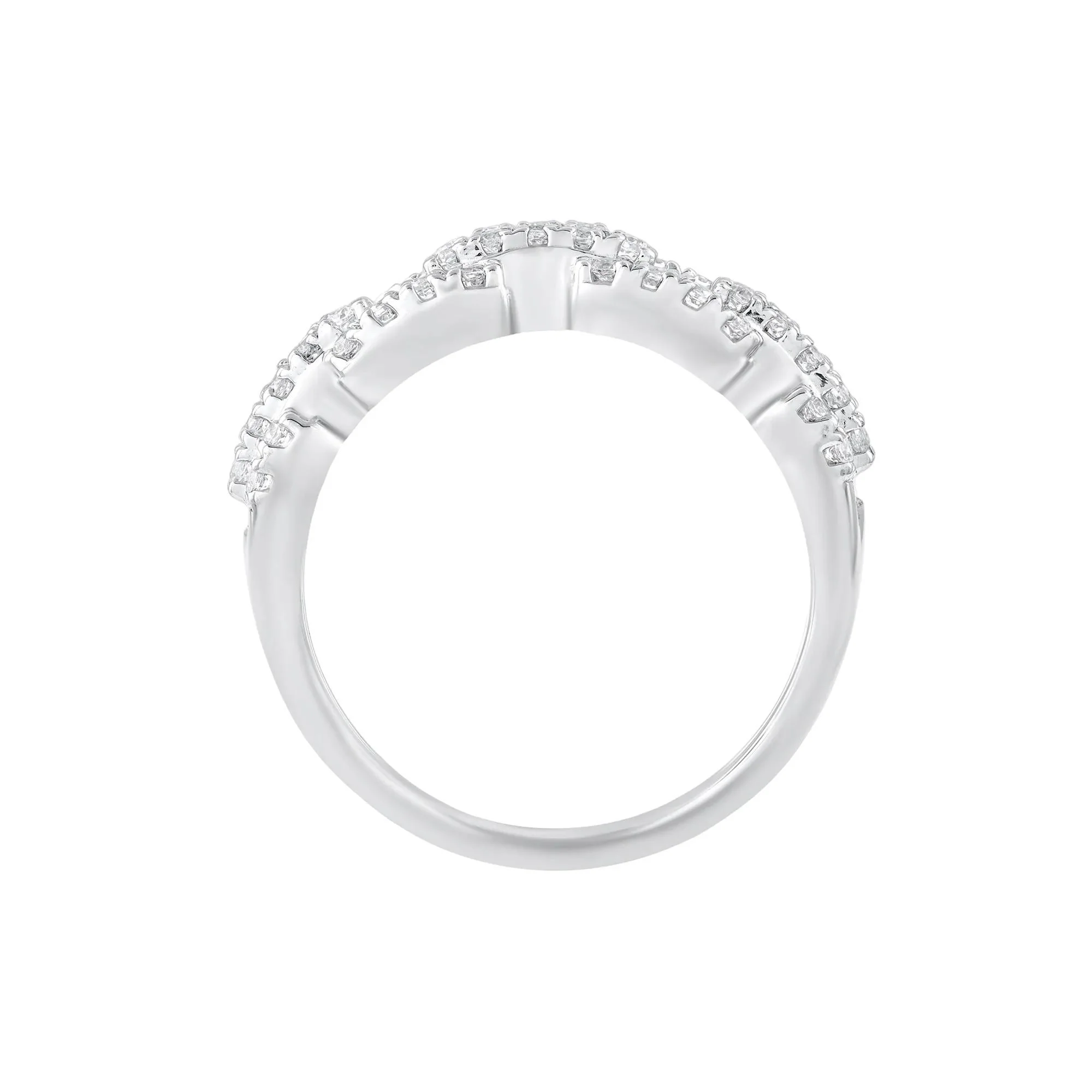 1/2 CT. Tw. Diamond Ring 10K White Gold Round Brilliant Cut Size 8.5 - Image 2