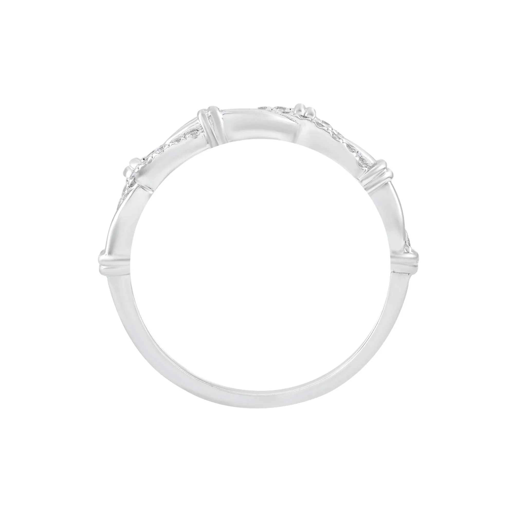 1/4 CT. Tw. Diamond Ring .925 Sterling Silver Round Brilliant Cut White Size 8 - Image 2