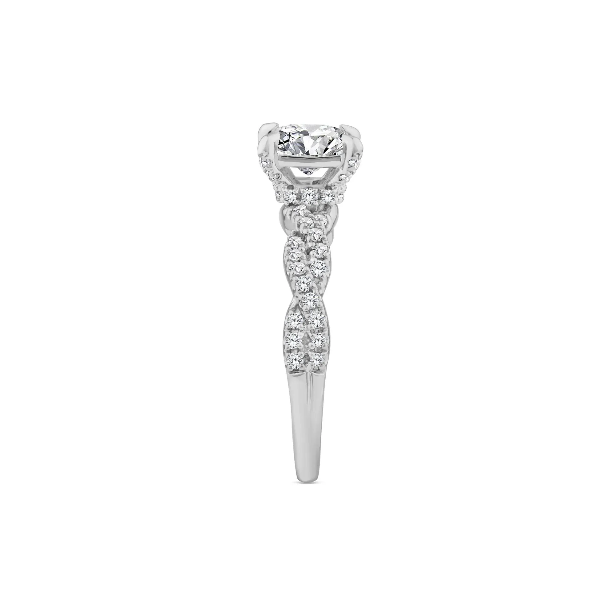1 CT. Tw. Lab Grown Diamond Princess-Cut Engagement Ring 10K White Gold Round Brilliant Cut Size 7.5 - Image 3
