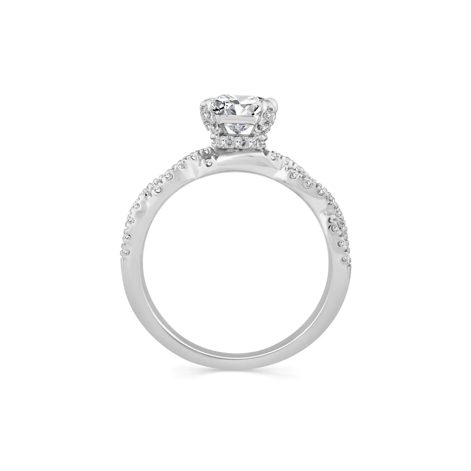 1 CT. Tw. Lab Grown Diamond Princess-Cut Engagement Ring 10K White Gold Round Brilliant Cut Size 8 - Image 2