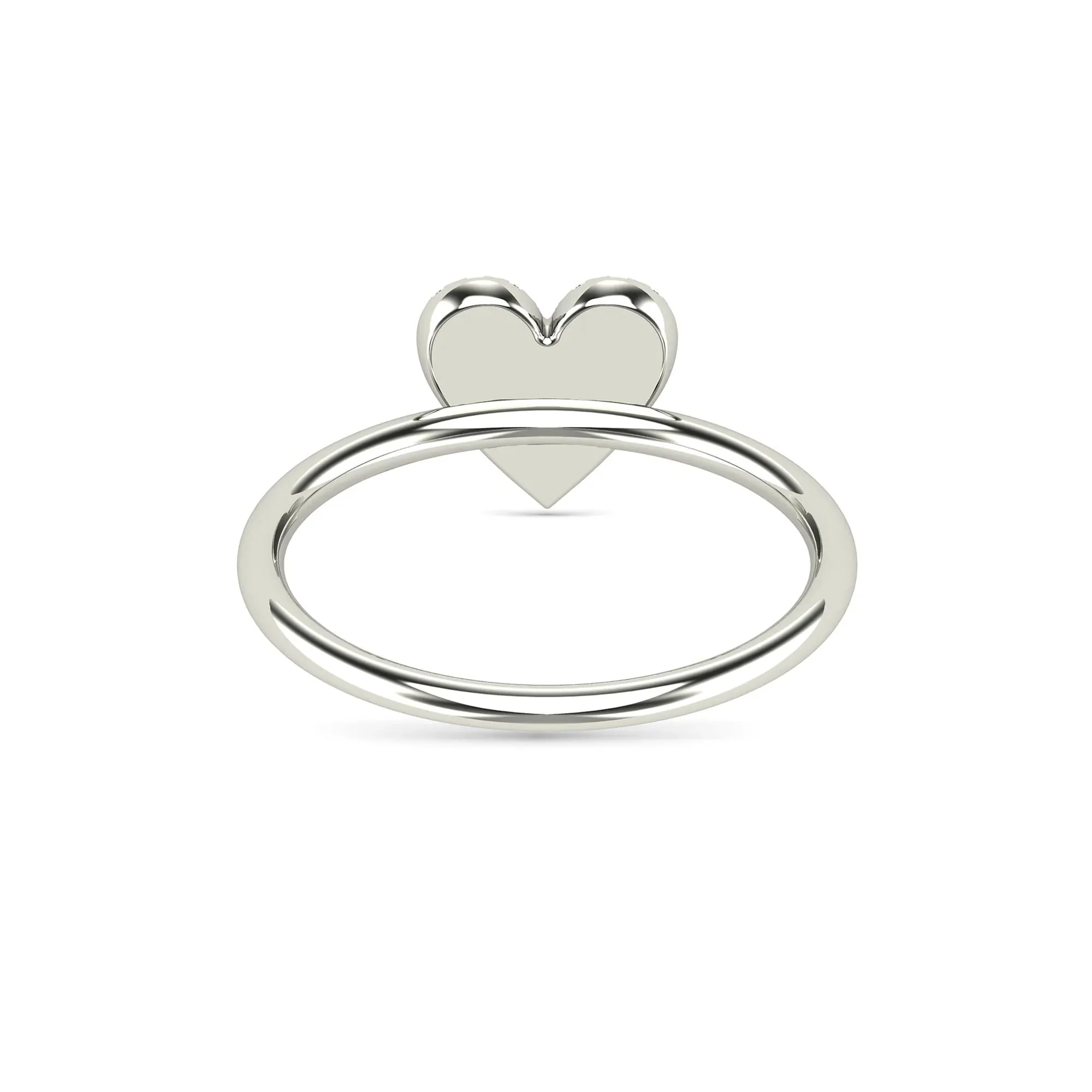 Diamond Heart Ring 14K White Gold (1/8 CT Tw.) Size 10.5 1.5mm - Image 4
