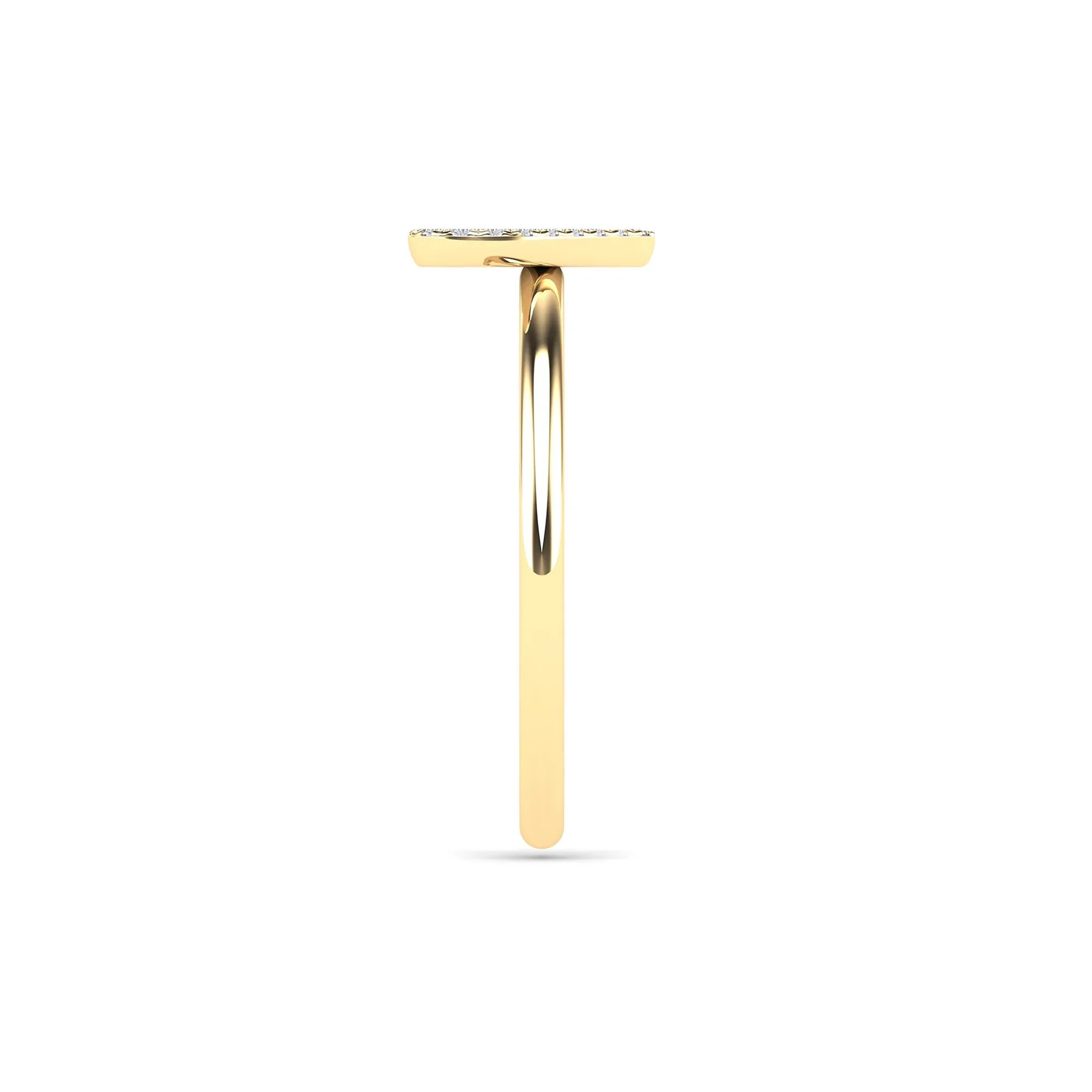 1/8 CT. Tw. Diamond Heart Ring 14K Yellow Gold Size 10 1.5mm - Image 3