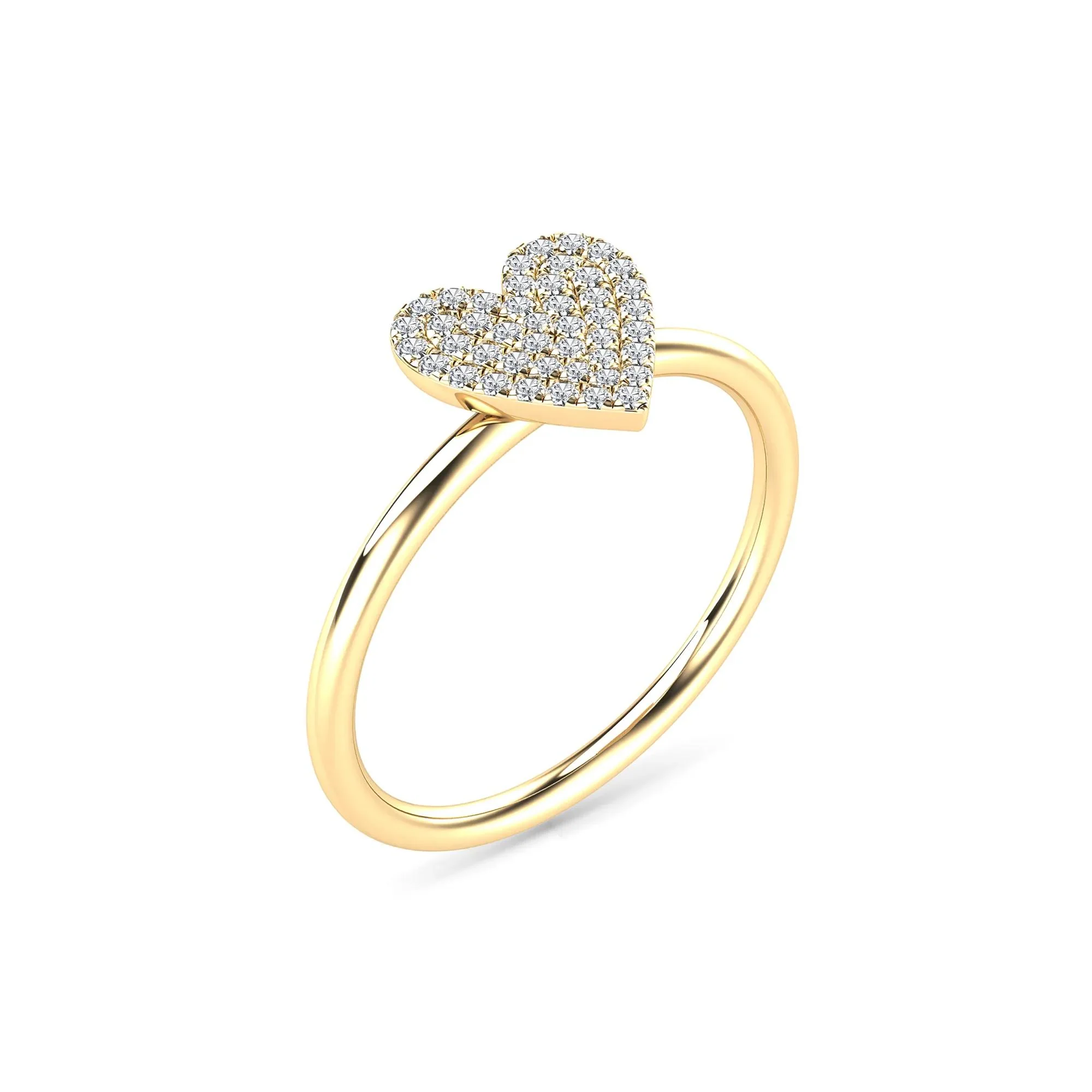 1/8 CT. Tw. Diamond Heart Ring 14K Yellow Gold Size 11 1.5mm - Image 5