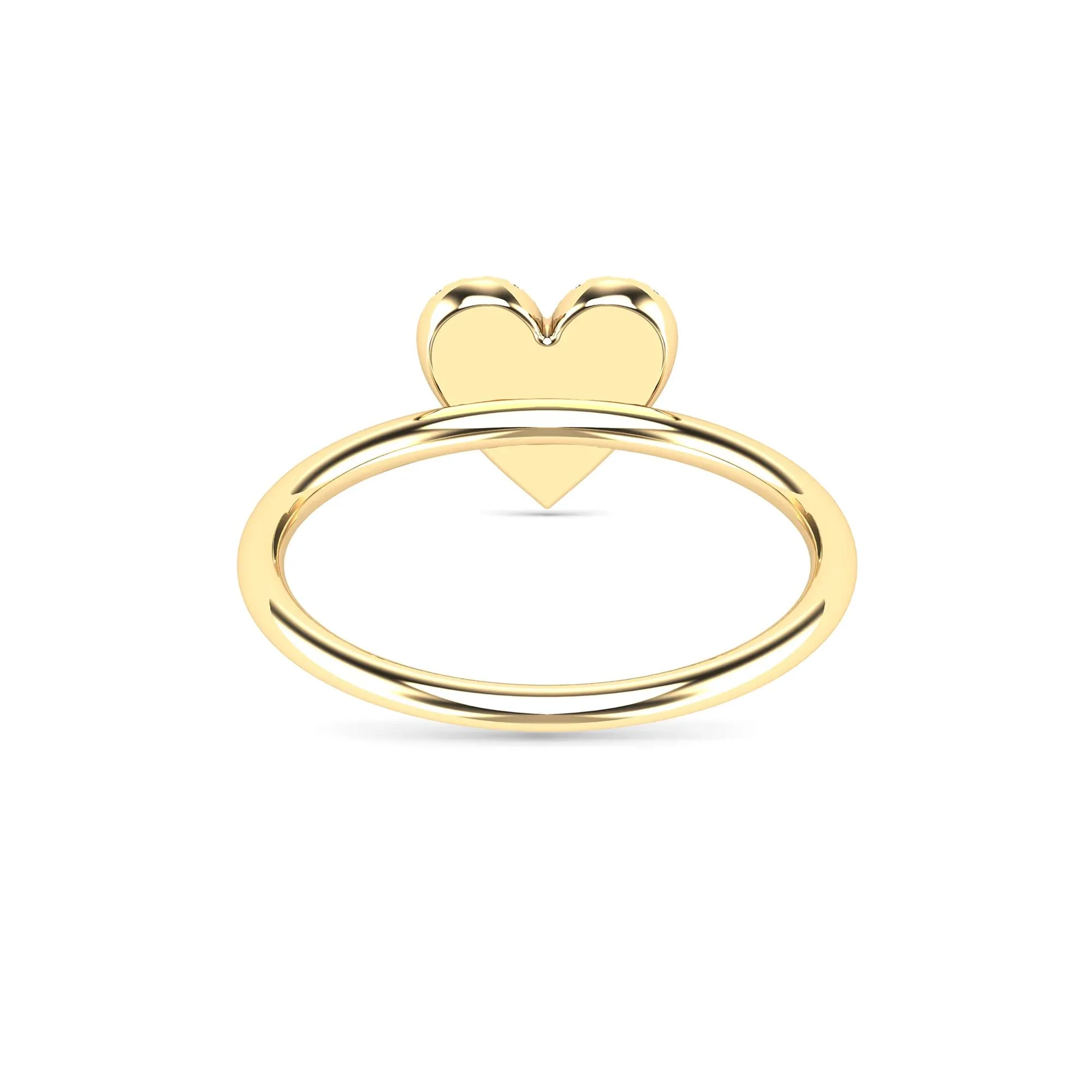1/8 CT. Tw. Diamond Heart Ring 14K Yellow Gold Size 6.5 1.5mm - Image 4
