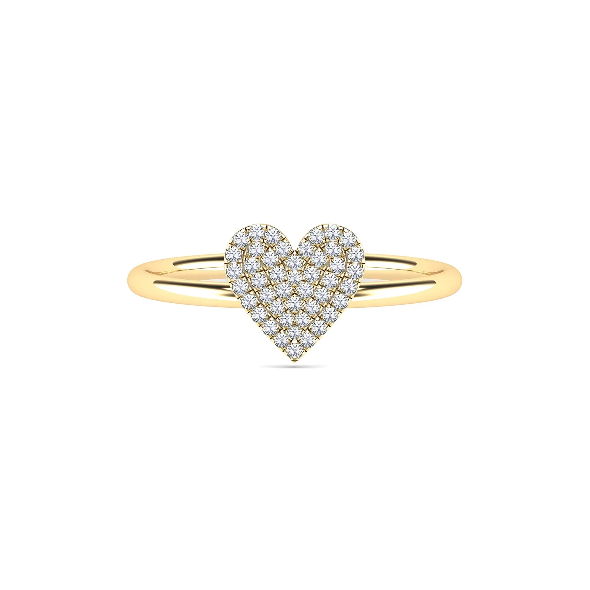 1/8 CT. Tw. Diamond Heart Ring 14K Yellow Gold Size 7.5 1.5mm