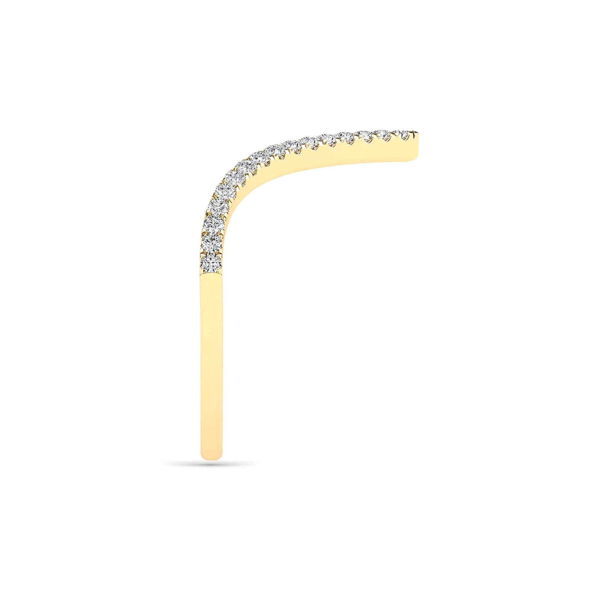 1/5 CT. Tw. Diamond Chevron Ring 14K Yellow Gold Round Brilliant Cut Size 6 1.5mm - Image 3