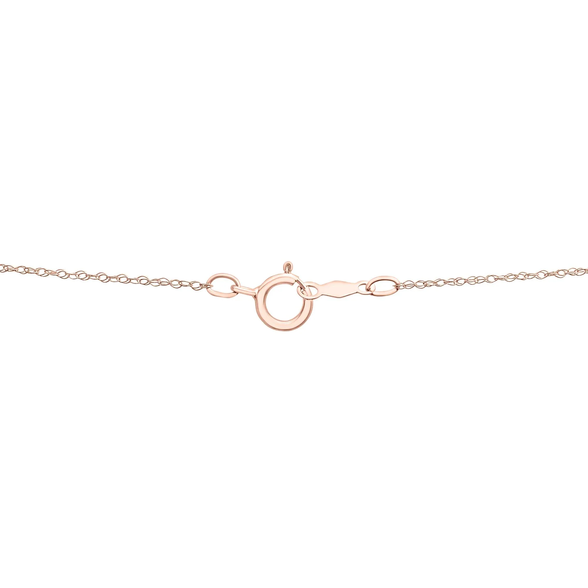 1/2 CT. Tw. Round and Baguette Diamond Heart Pendant Necklace 10K Rose Gold Size 18" - Image 4