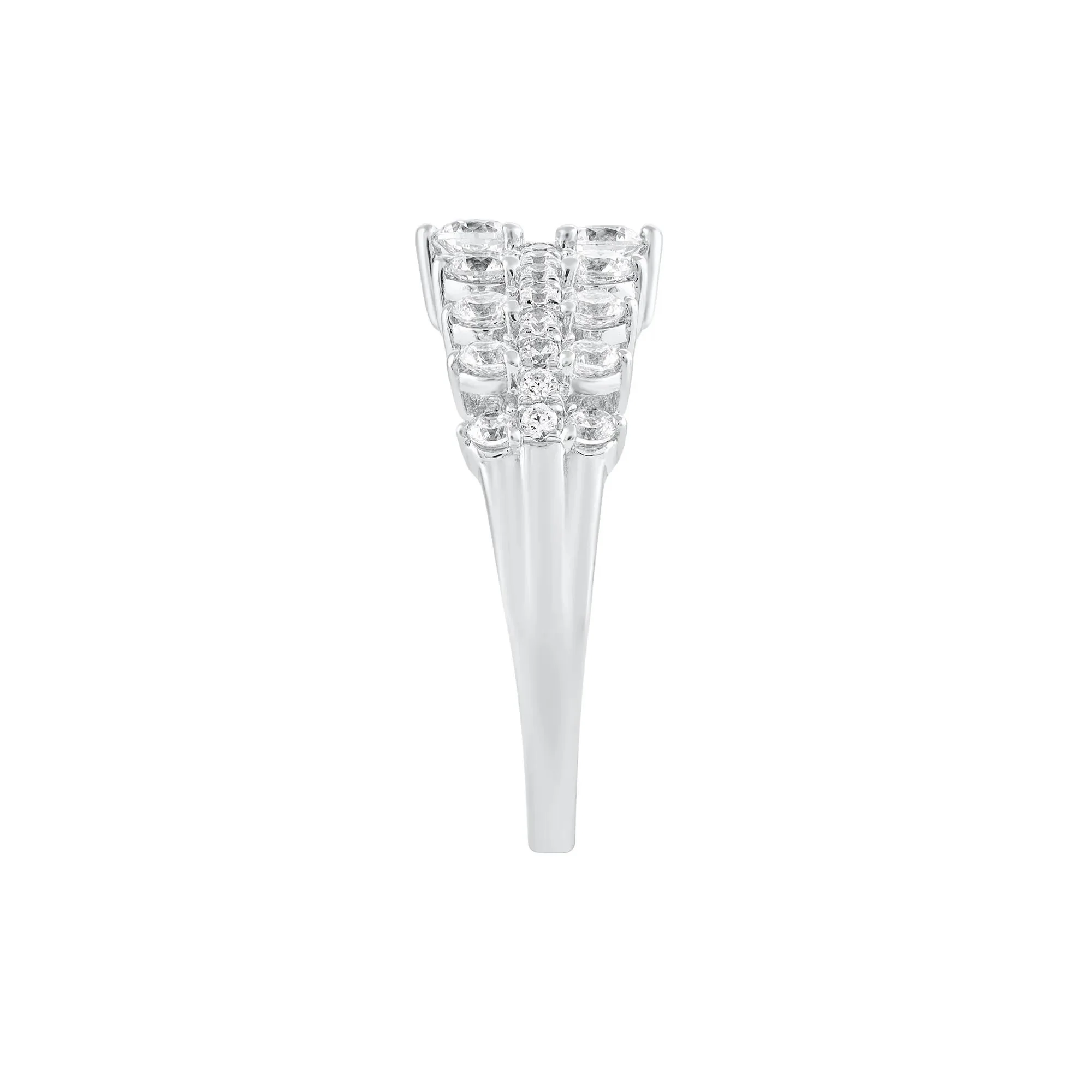 1 CT. Tw. Diamond Band Ring 10K White Gold Round Brilliant Cut Size 6 - Image 3