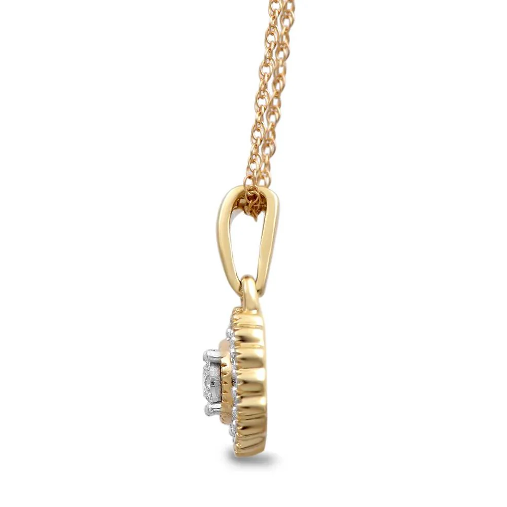 1/7 CT. Tw. Diamond Pendant Necklace 10K Yellow Gold Size 18" - Image 2