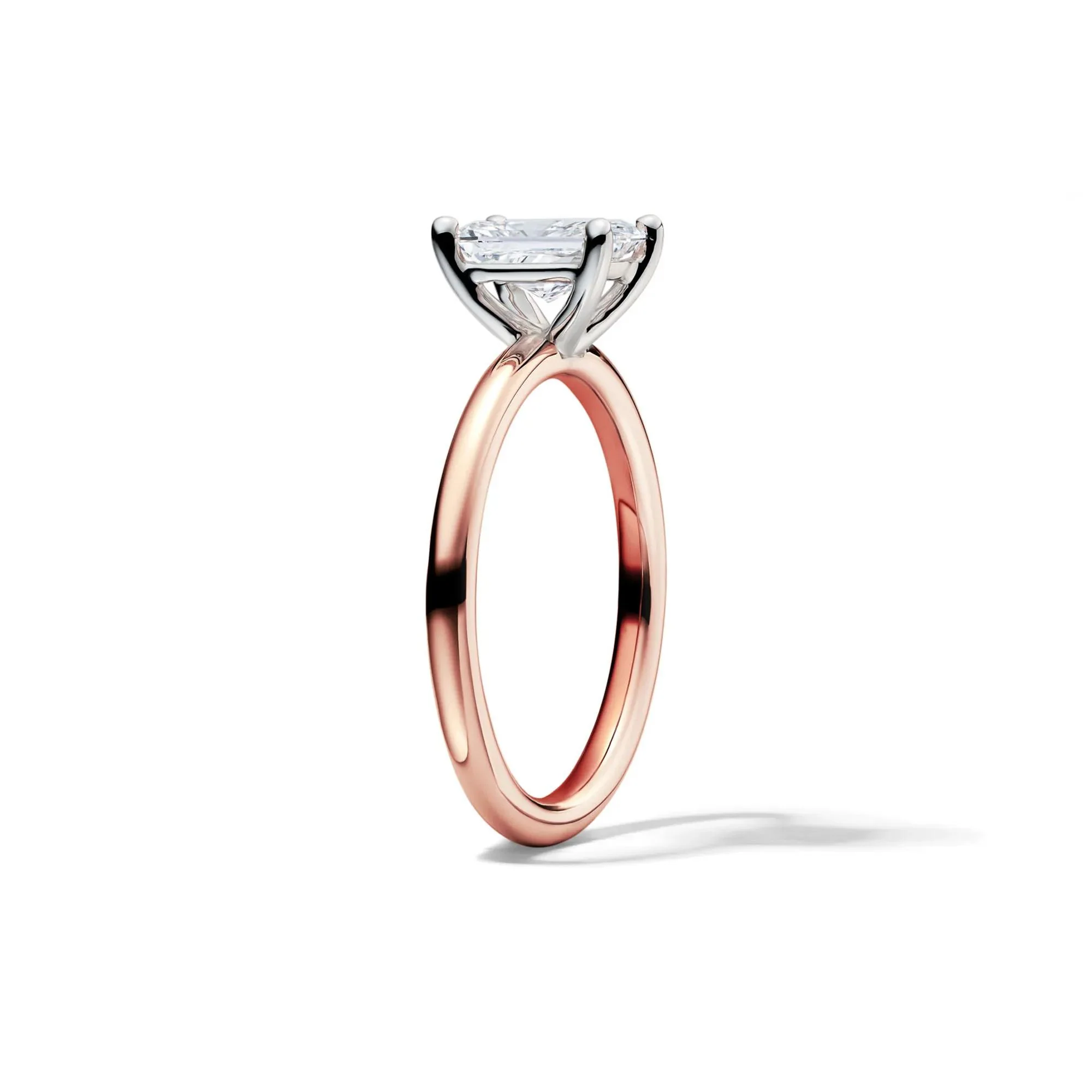 Lab Grown Diamond Radiant-Cut Solitaire Ring 14K Rose Gold (1 CT.) Size 7 2mm - Image 3