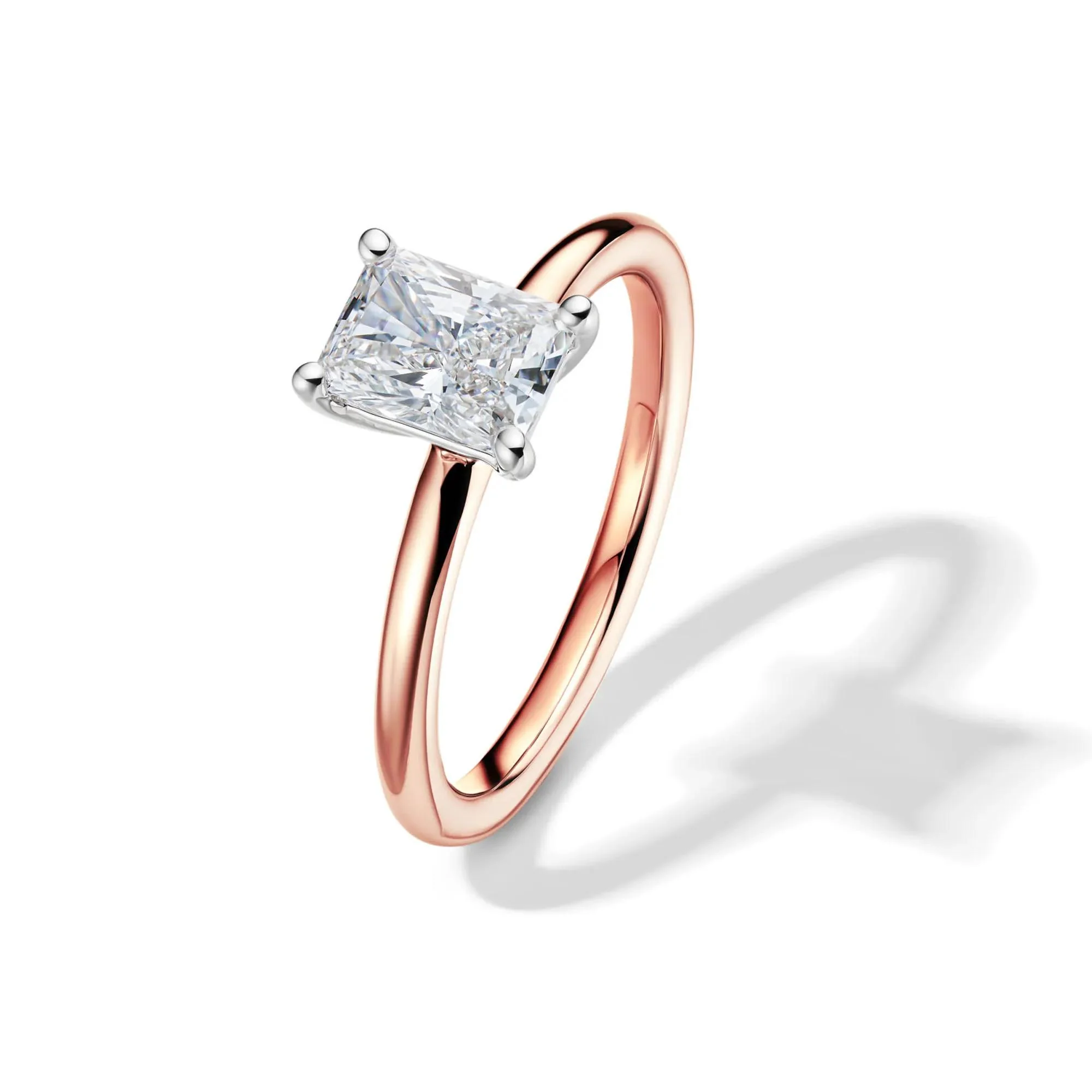 Lab Grown Diamond Radiant-Cut Solitaire Ring 14K Rose Gold (1 CT.) Size 9.5 2mm - Image 4