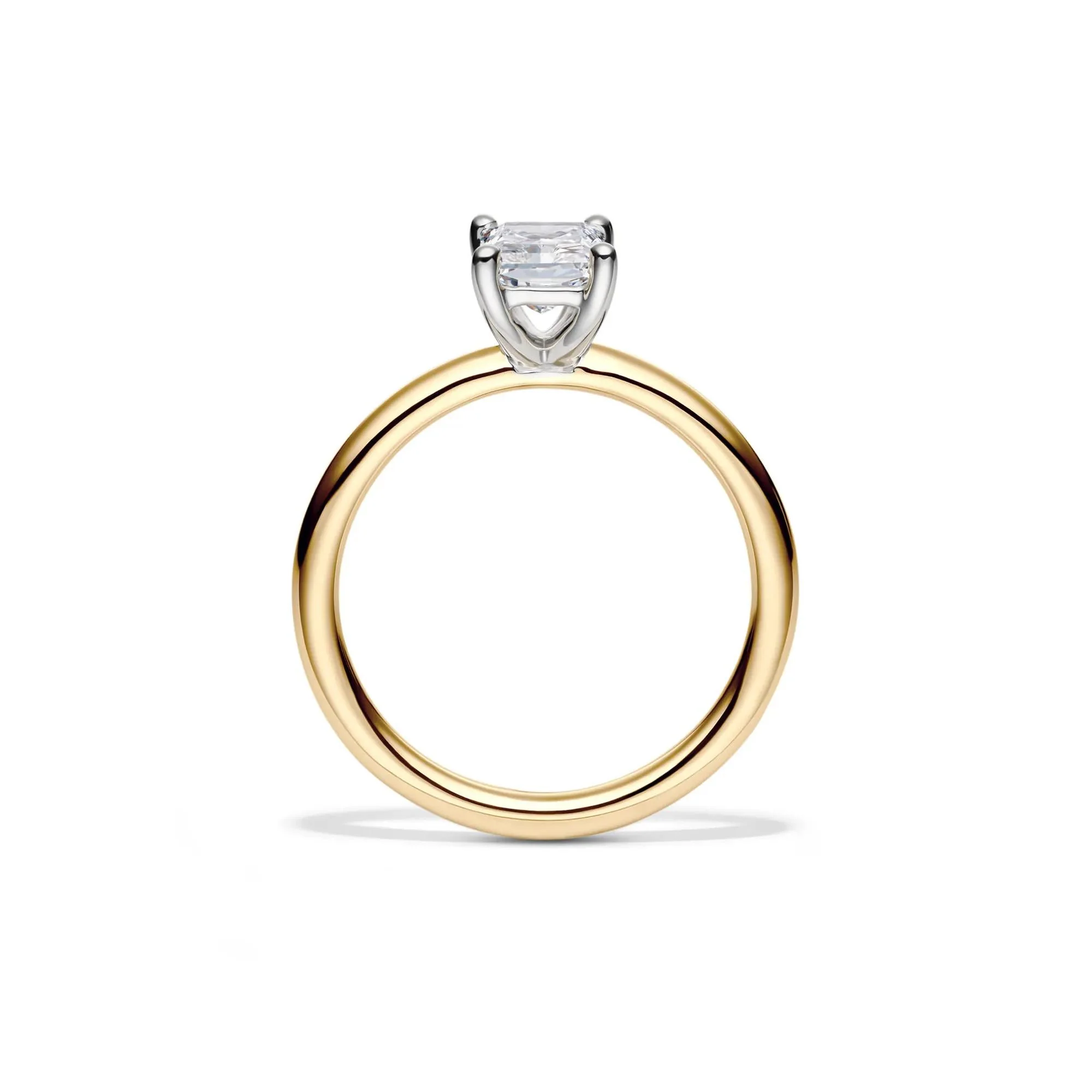 Lab Grown Diamond Radiant-Cut Solitaire Ring 14K Yellow Gold (1 CT.) Size 4.5 2mm - Image 2